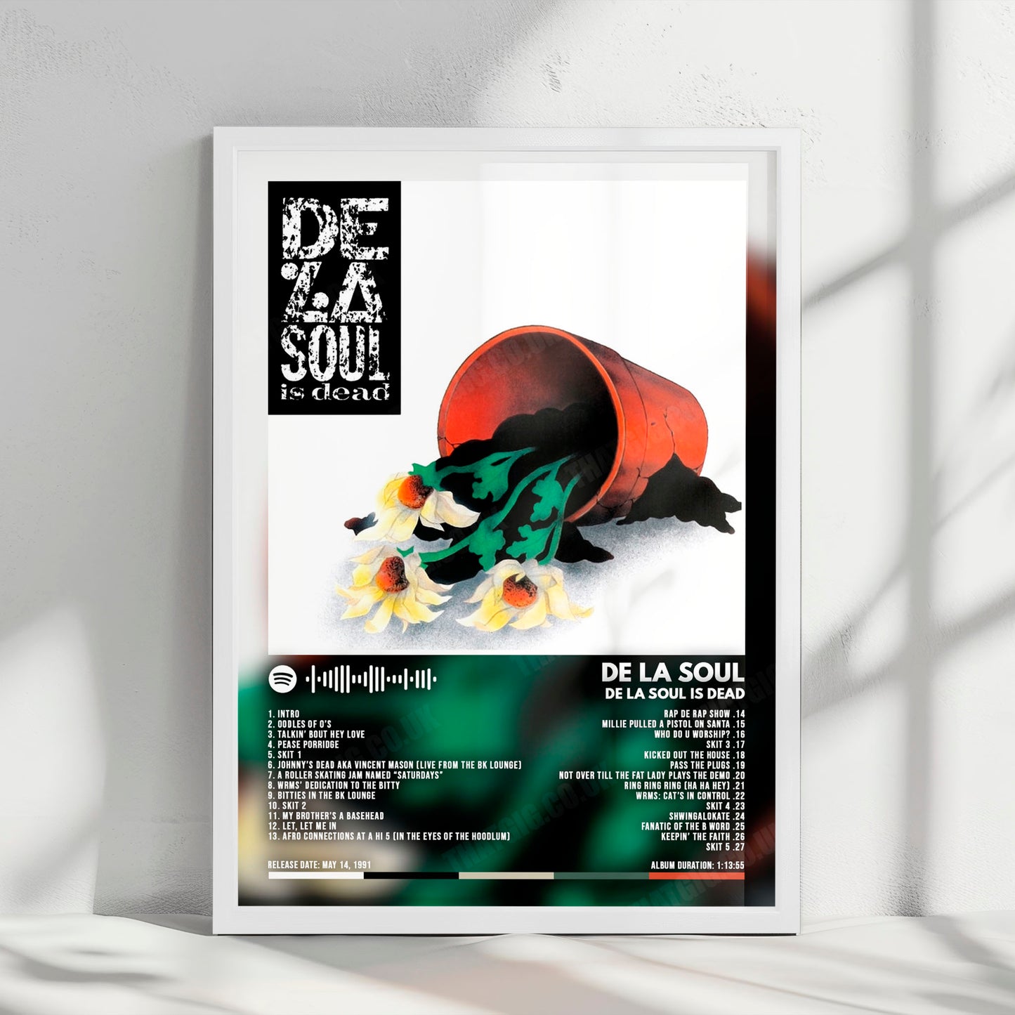 De La Soul "De La Soul is Dead" Album Cover Poster - with Complete Tracklist