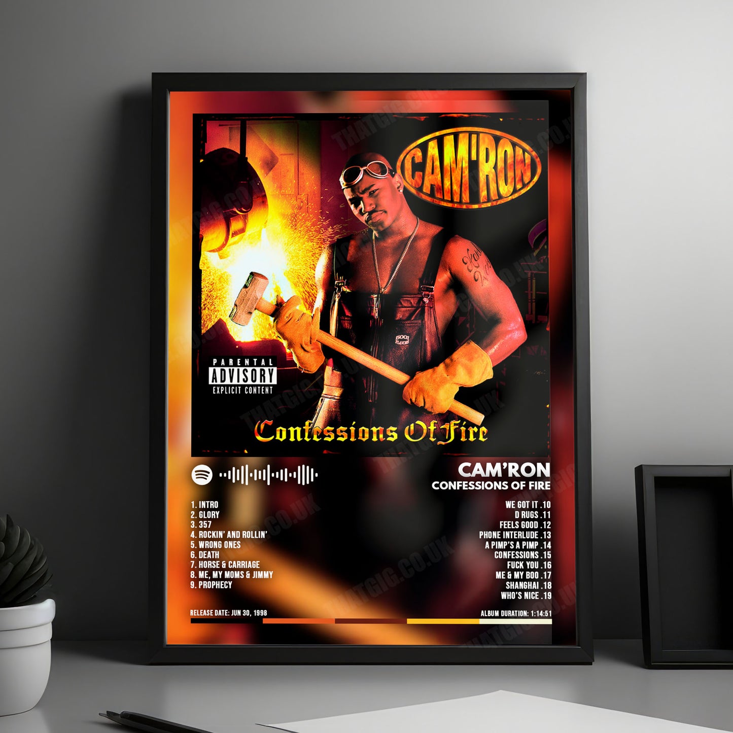 Camron "Confessions Of Fire" Album Cover Poster - with Complete Tracklist