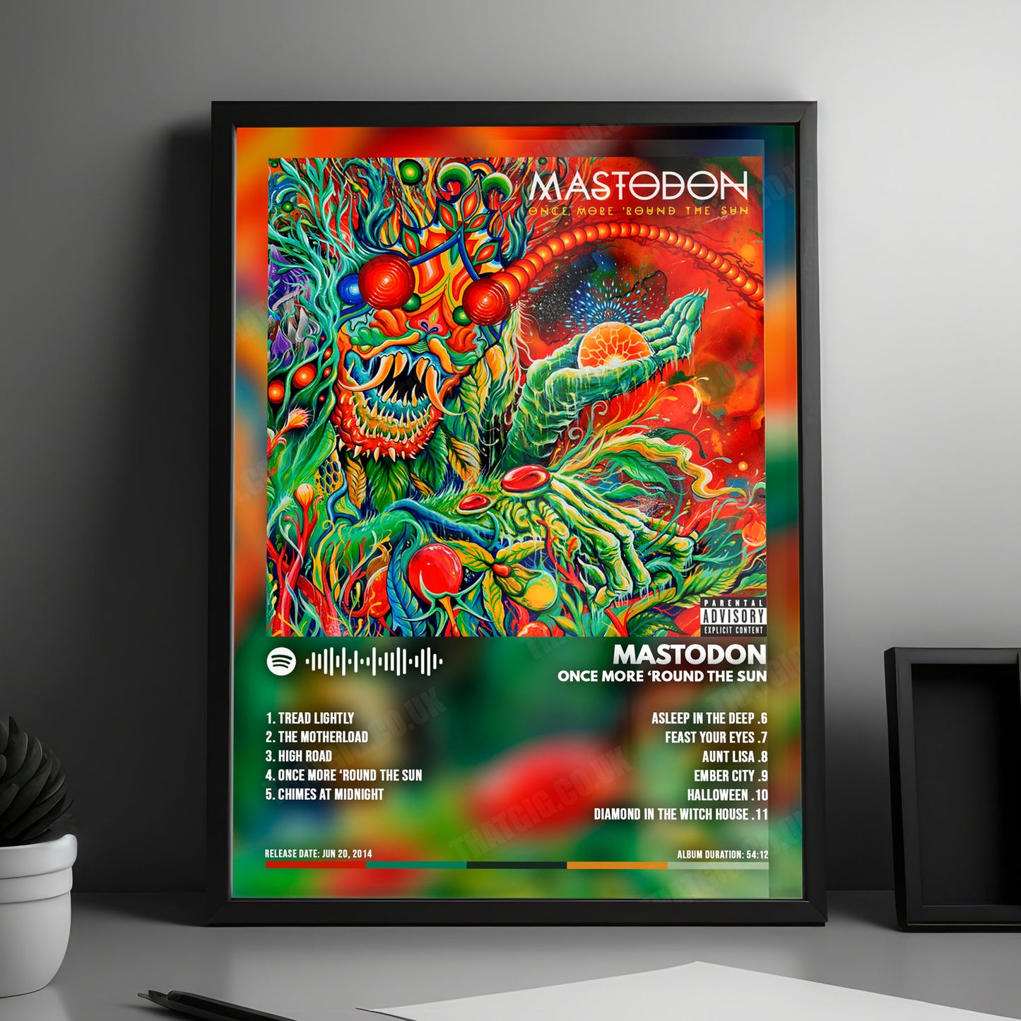 Mastodon "Once More 'Round the Sun" Album Cover Poster - with Complete Tracklist