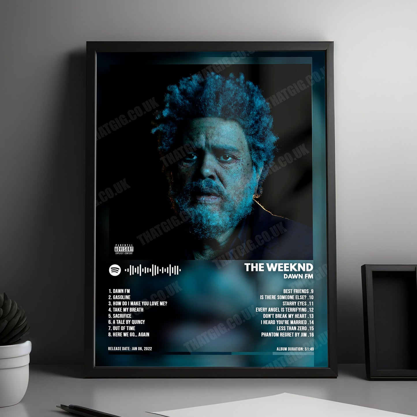 The Weeknd "Dawn FM" Album Cover Poster - with Complete Tracklist