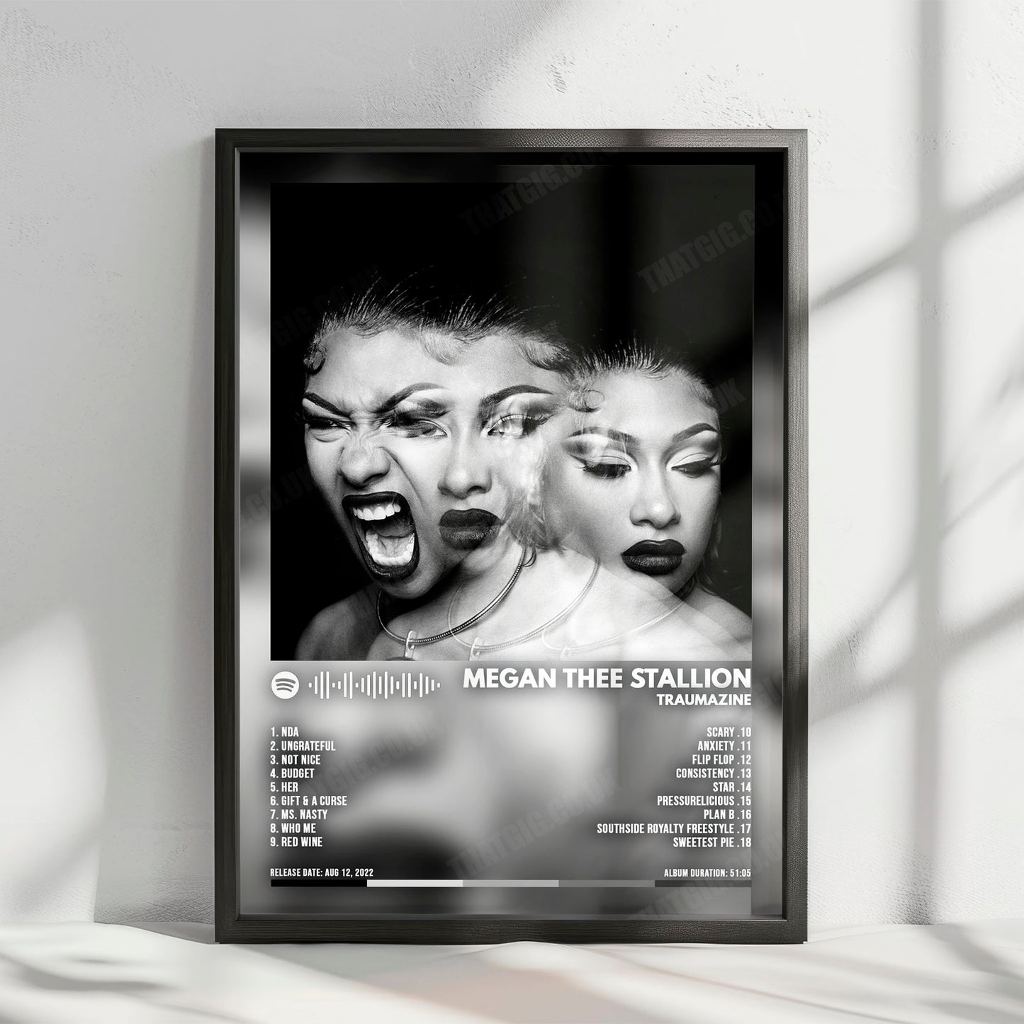 Megan Thee Stallion "Traumazine" Album Cover Poster - with Complete Tracklist