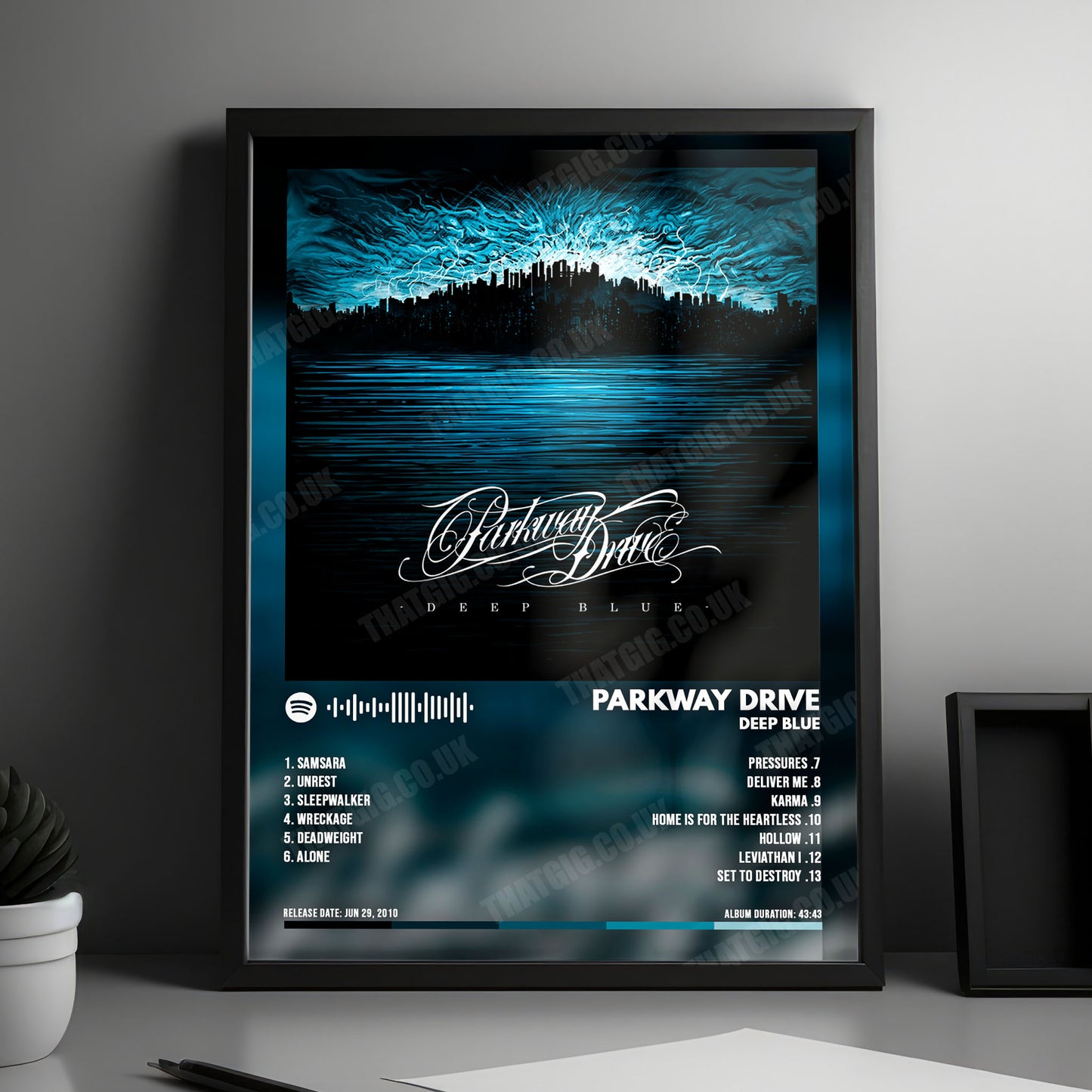 Parkway Drive "Deep Blue" Album Cover Poster - with Complete Tracklist