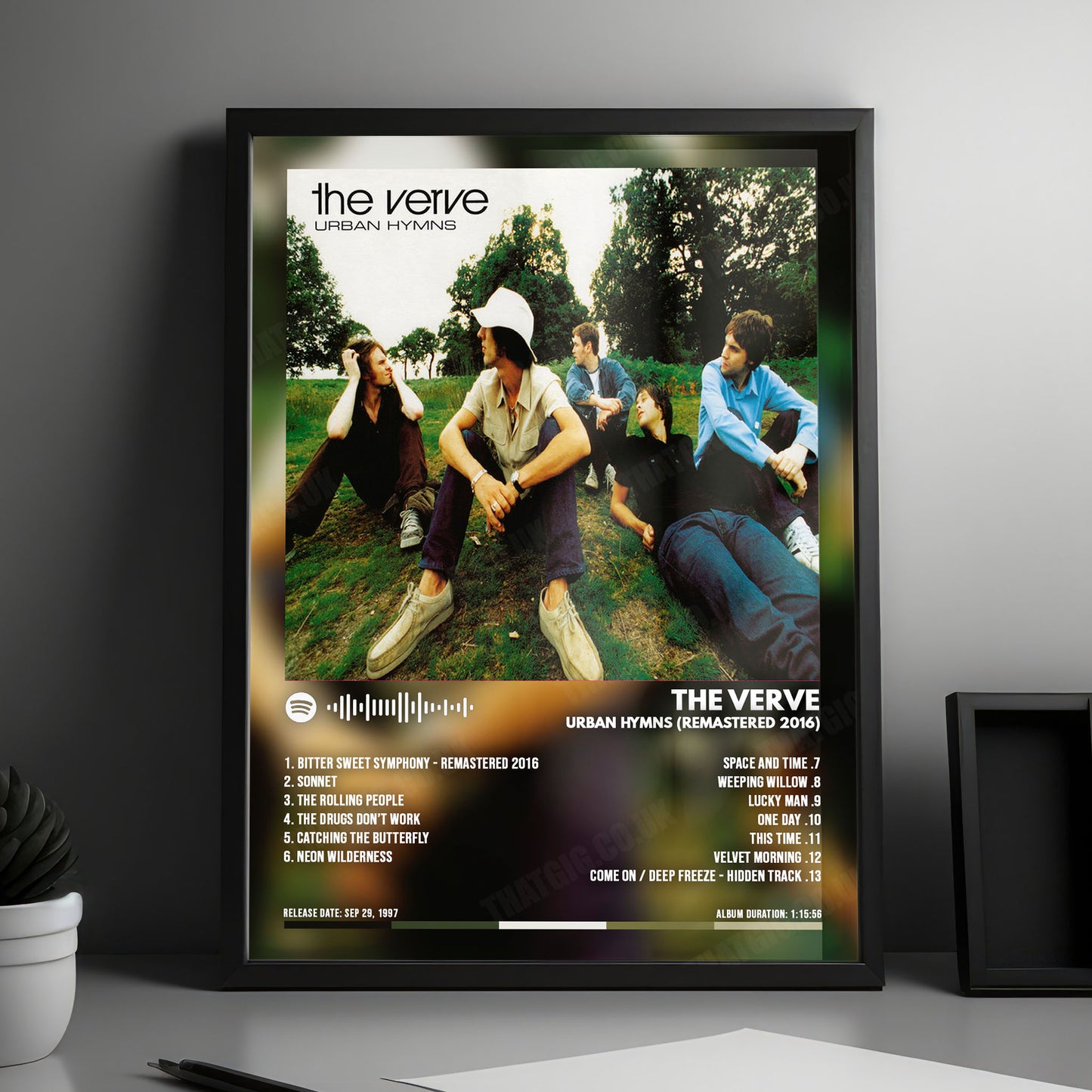 The Verve "Urban Hymns" Album Cover Poster - with Complete Tracklist