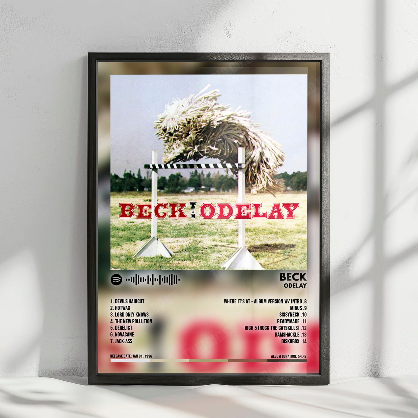 Beck "Odelay" Album Cover Poster - with Complete Tracklist