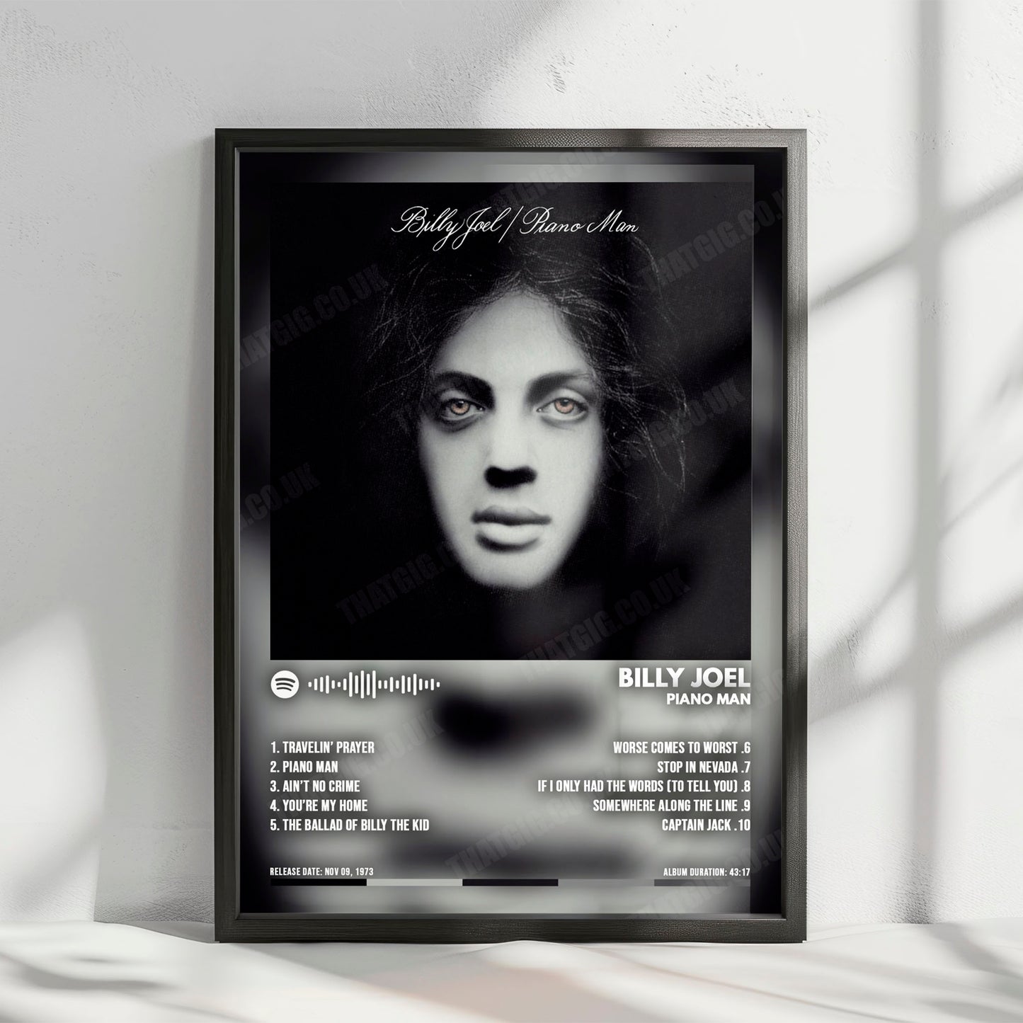 Billy Joel "Piano Man" Album Cover Poster - with Complete Tracklist