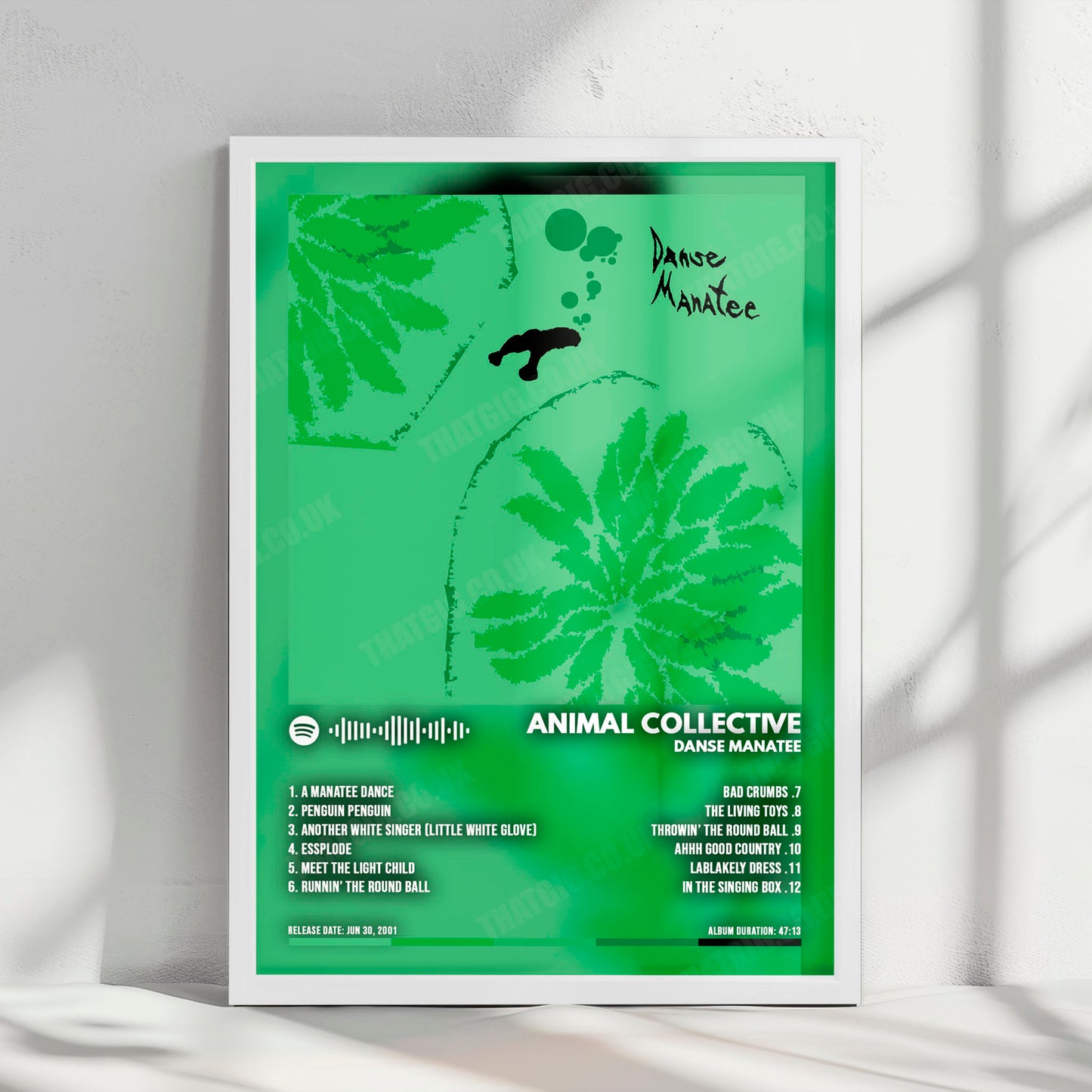 Animal Collective "Danse Manatee" Album Cover Poster - with Complete Tracklist