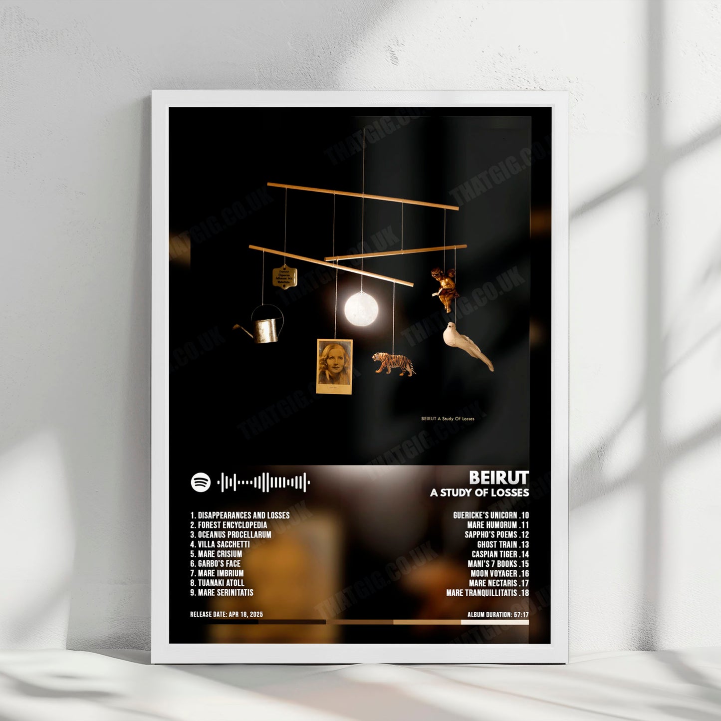 Beirut "A Study of Losses" Album Cover Poster - with Complete Tracklist