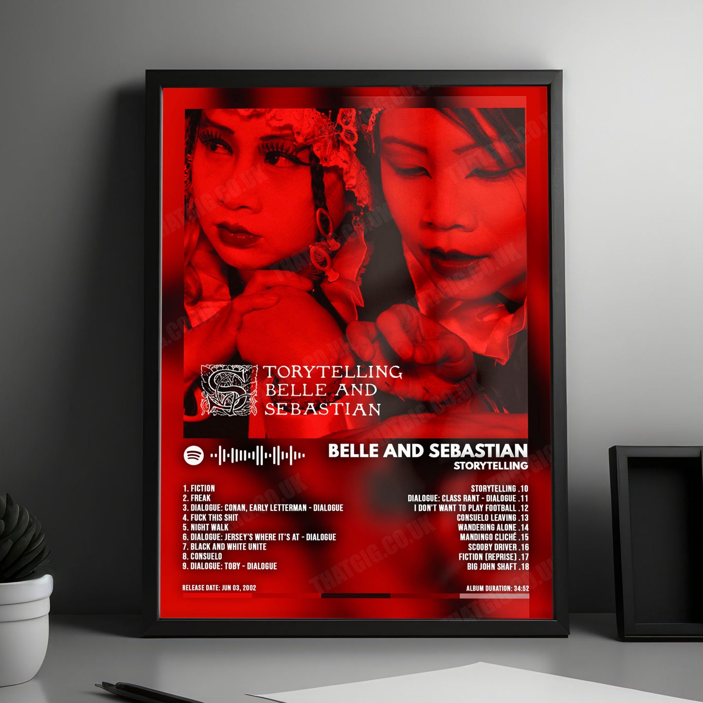 Belle and Sebastian "Storytelling" Album Cover Poster - with Complete Tracklist
