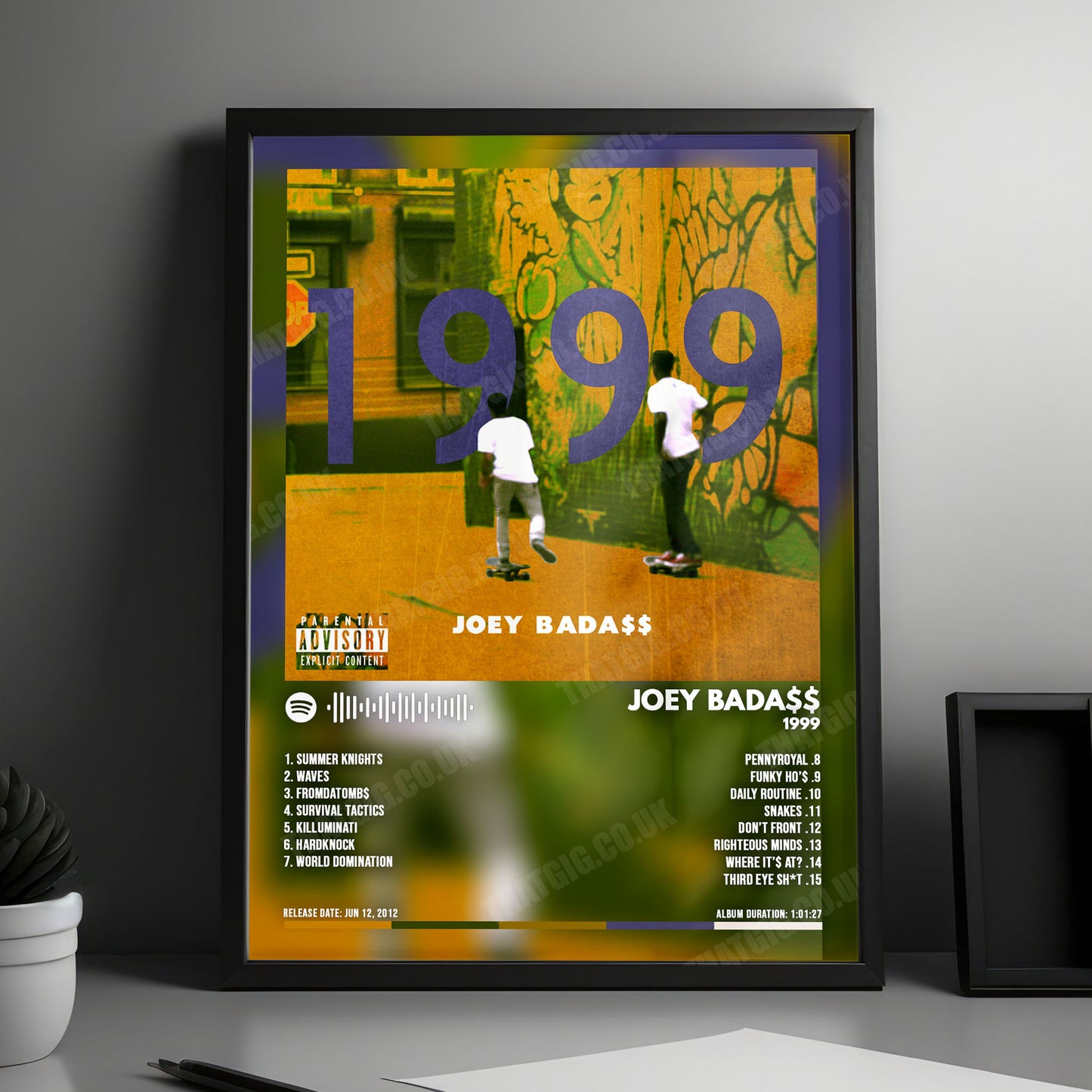 Joey Bada$$ "1999" Album Cover Poster - with Complete Tracklist