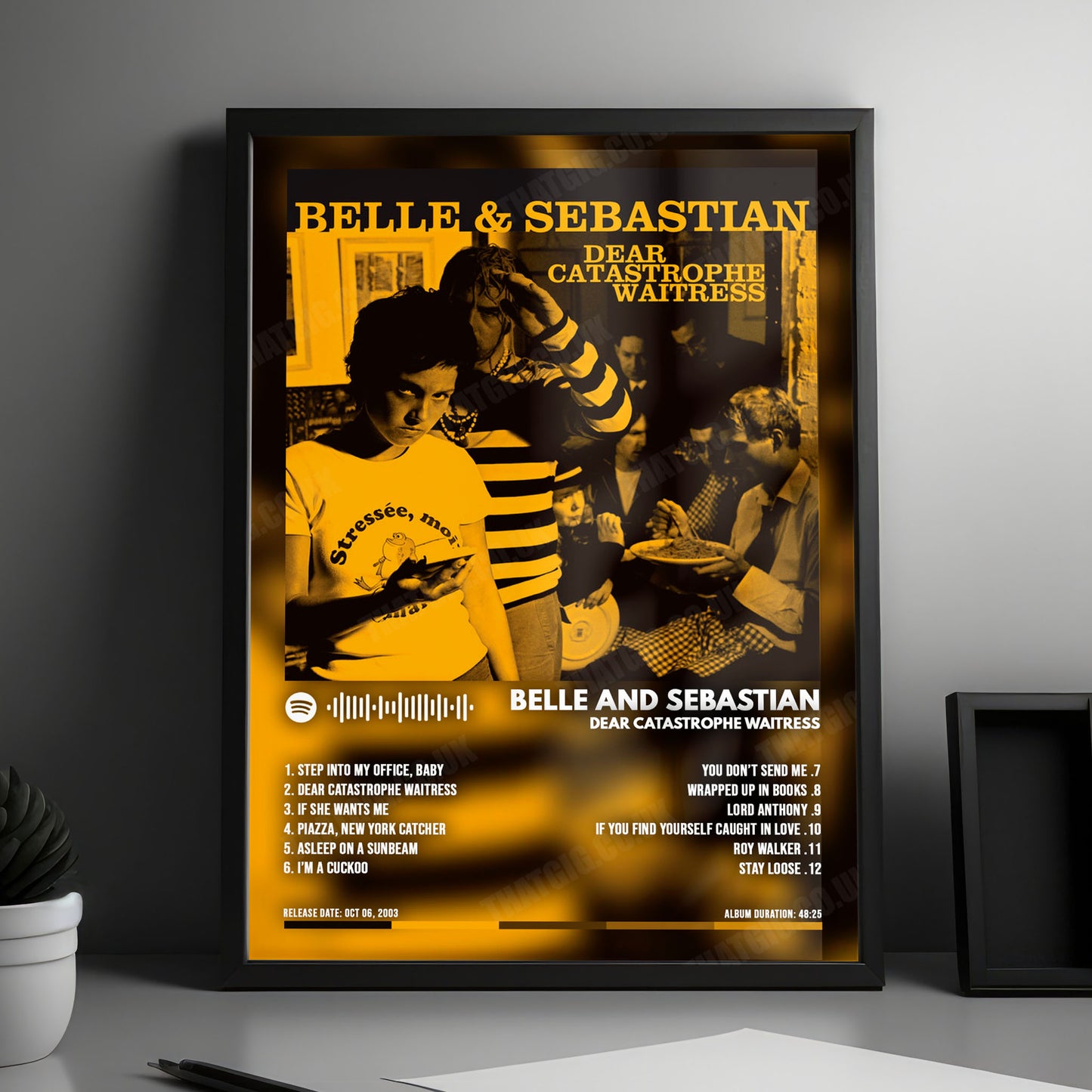 Belle and Sebastian "Dear Catastrophe Waitress" Album Cover Poster - with Complete Tracklist
