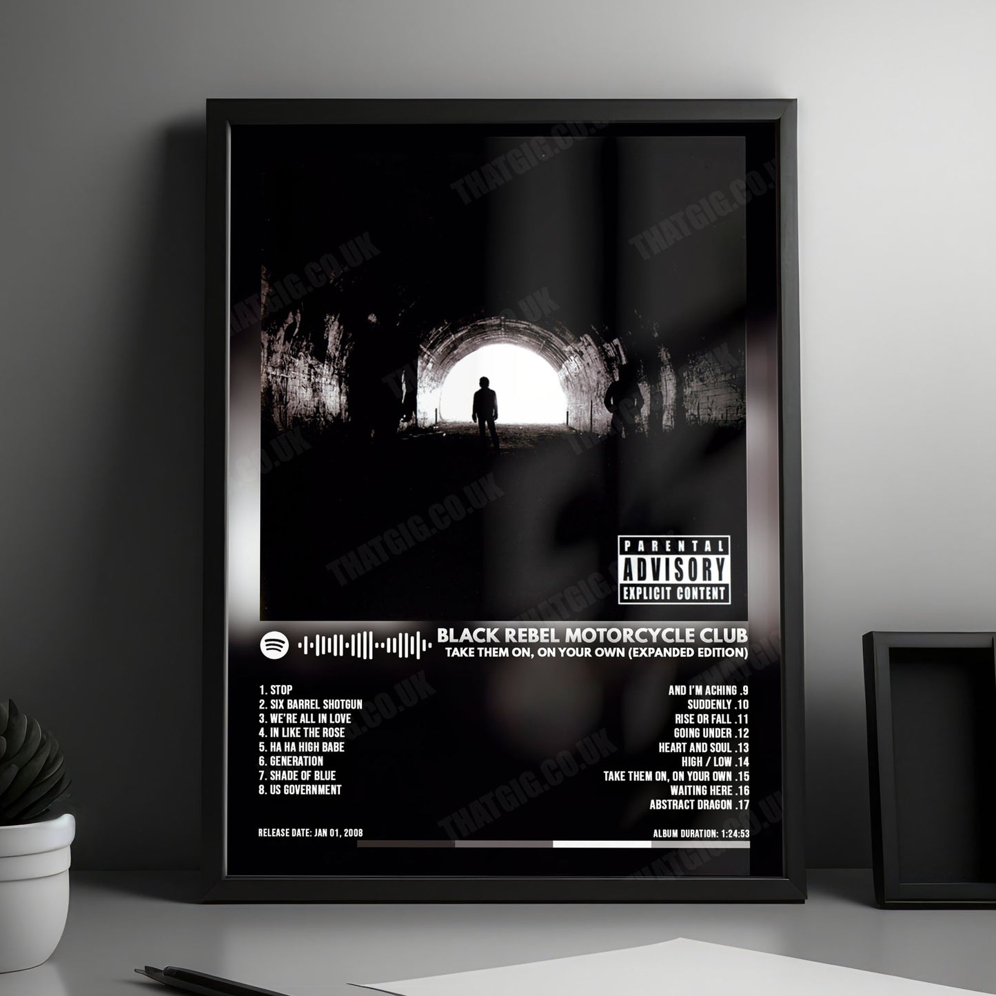 Black Rebel Motorcycle Club "Take Them On, On Your Own (Expanded Edition)" Album Cover Poster - with Complete Tracklist