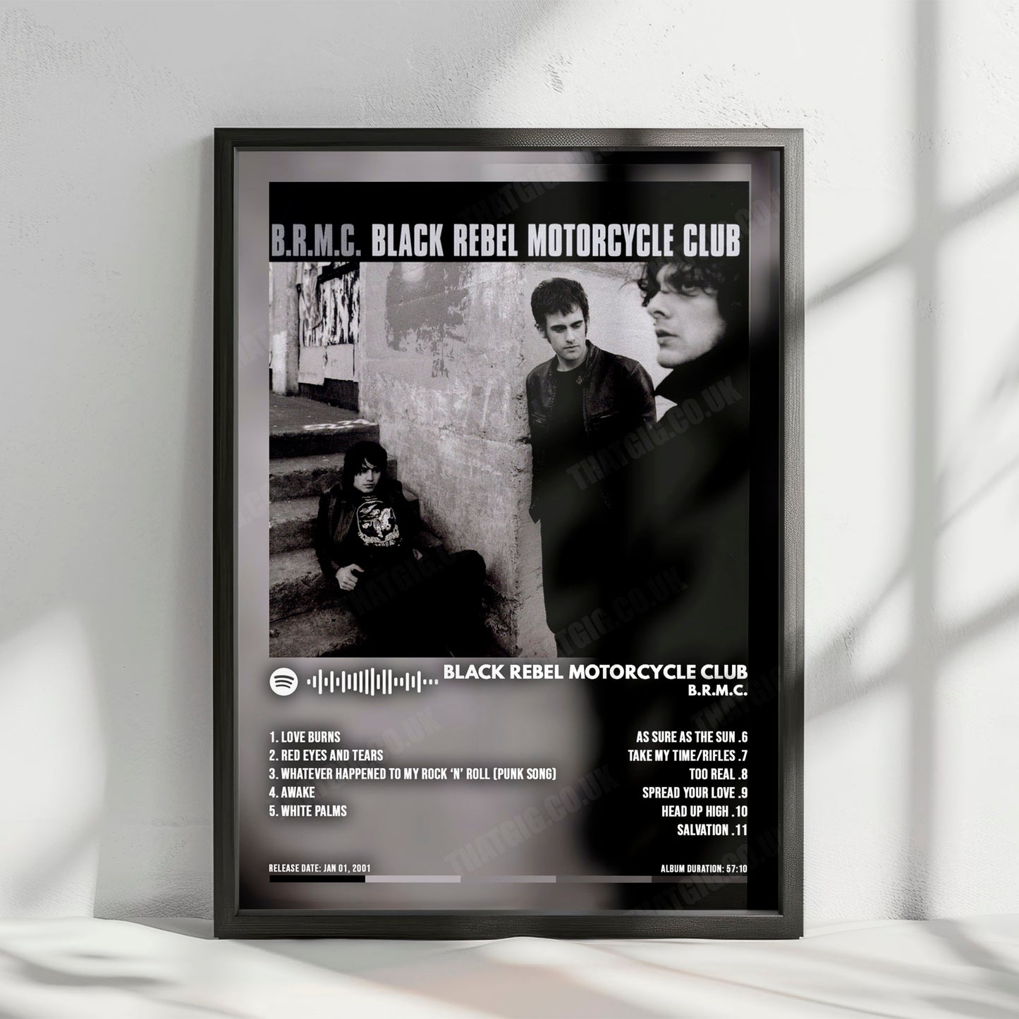 Black Rebel Motorcycle Club "B.R.M.C" Album Cover Poster - with Complete Tracklist