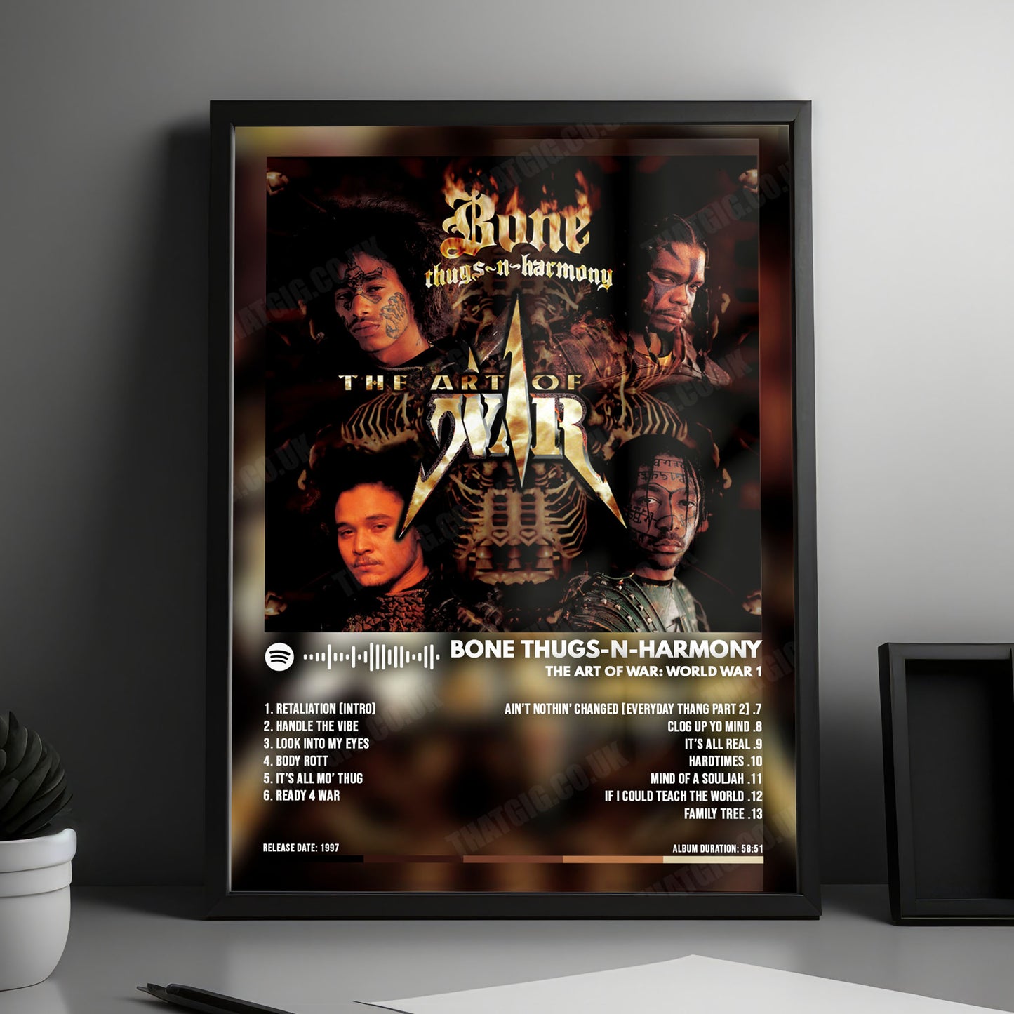 Bone Thugs-N-Harmony "The Art of War World War 1" Album Cover Poster - with Complete Tracklist