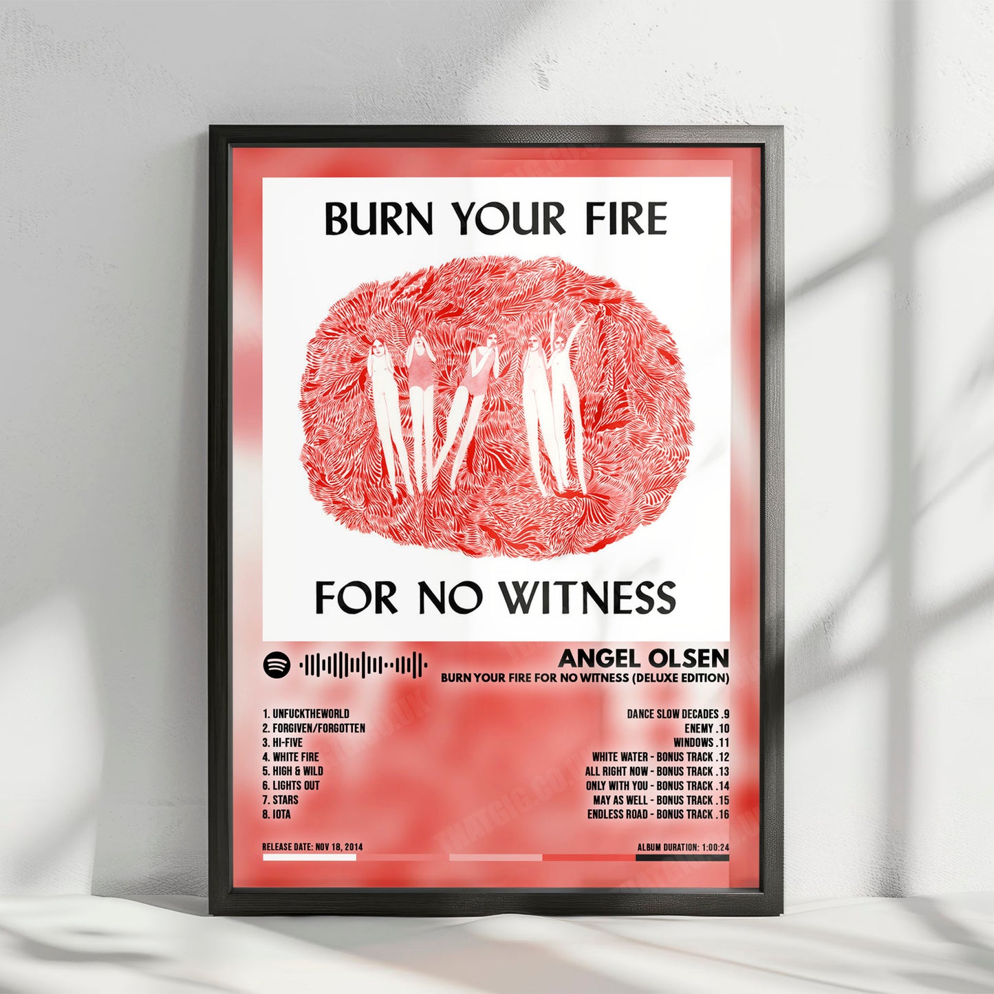 Angel Olsen "Burn Your Fire For No Witness (Deluxe Edition)" Album Cover Poster - with Complete Tracklist