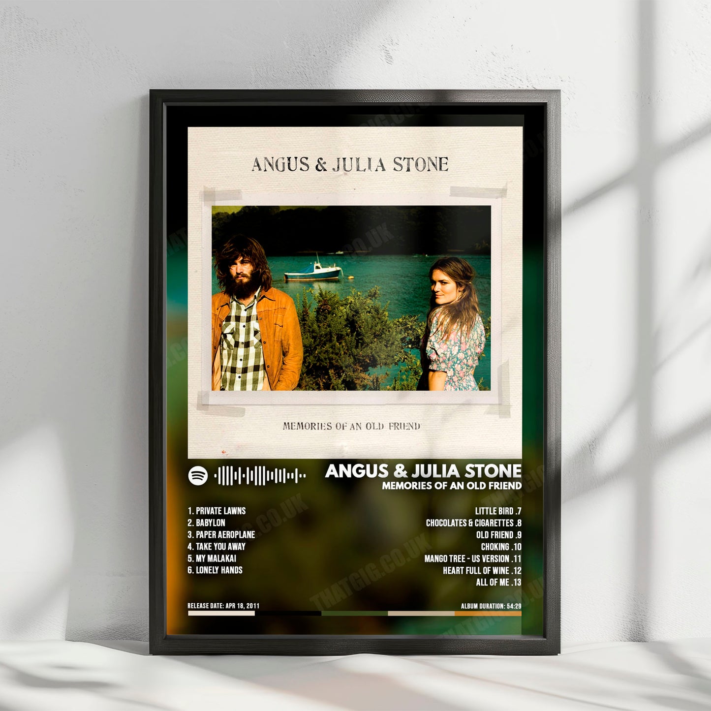 Angus & Julia Stone "Memories of an Old Friend" Album Cover Poster - with Complete Tracklist