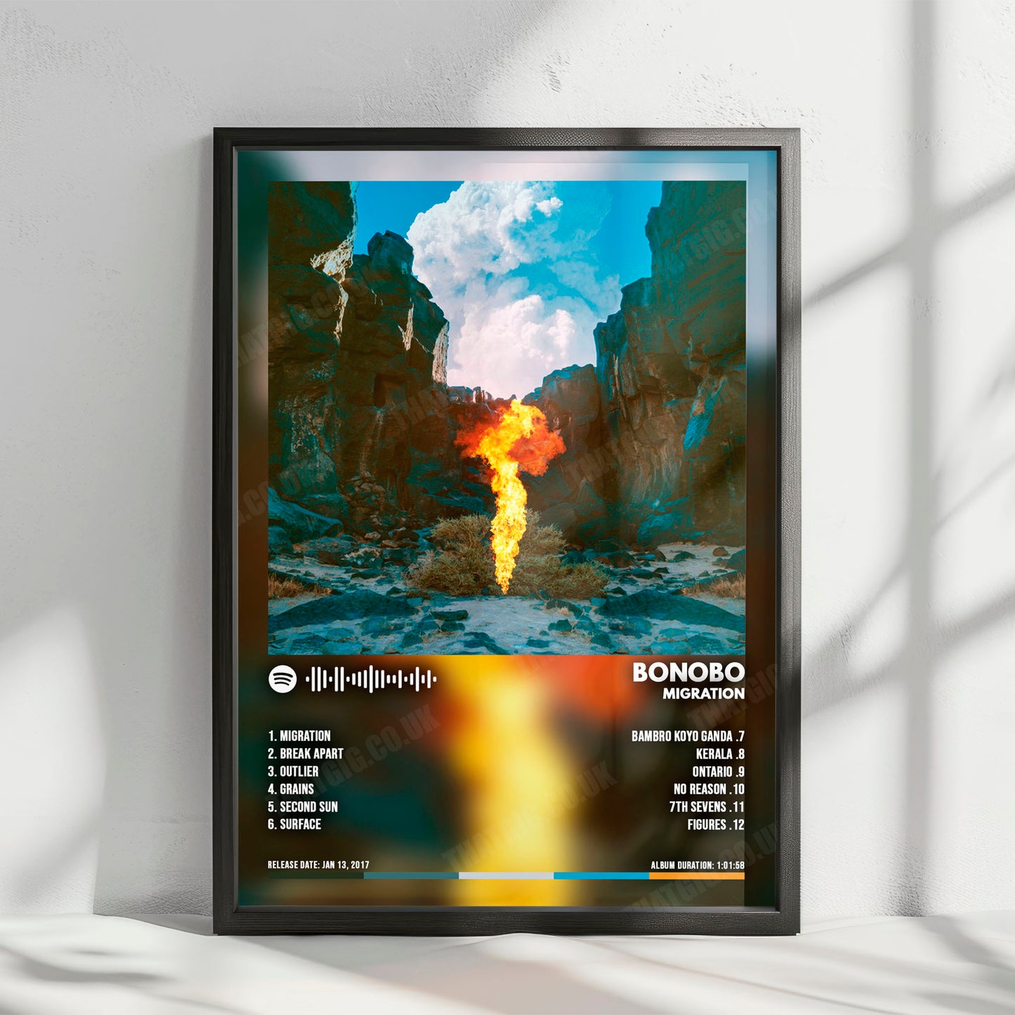 Bonobo "Migration" Album Cover Poster - with Complete Tracklist