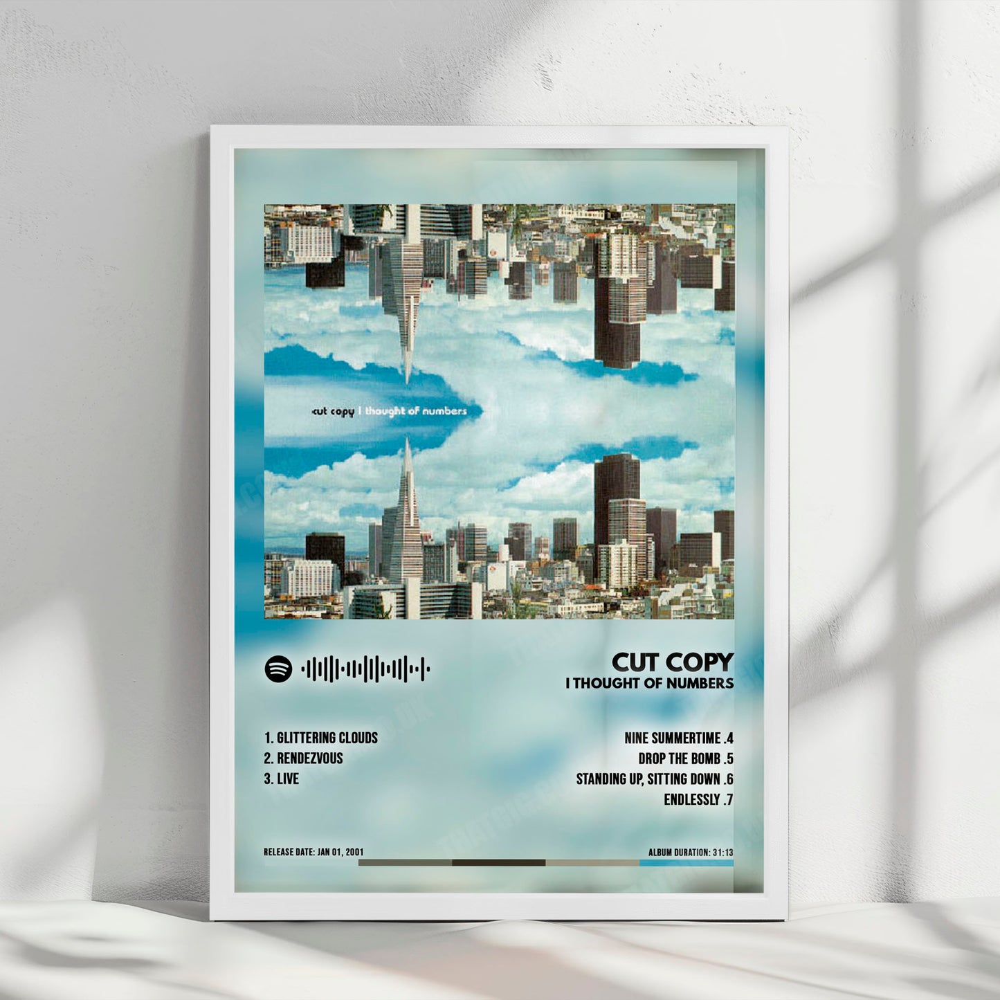 Cut Copy "I Thought Of Numbers" Album Cover Poster - with Complete Tracklist