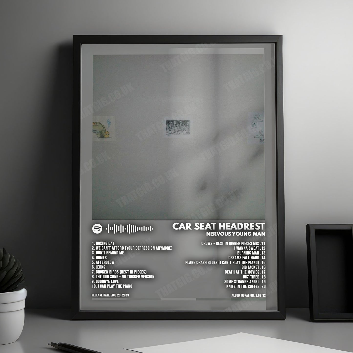 Car Seat Headrest "Nervous Young Man" Album Cover Poster - with Complete Tracklist