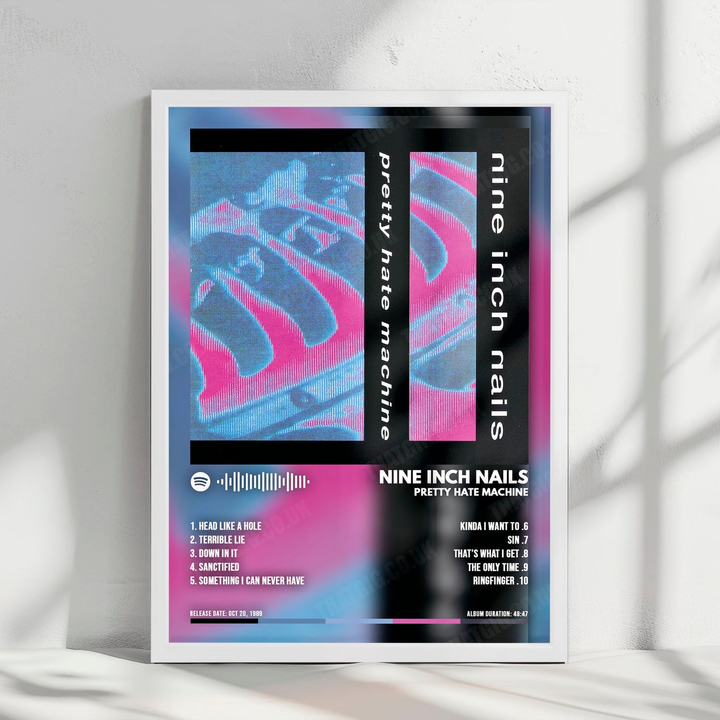 Nine Inch Nails "Pretty Hate Machine" Album Cover Poster - with Complete Tracklist