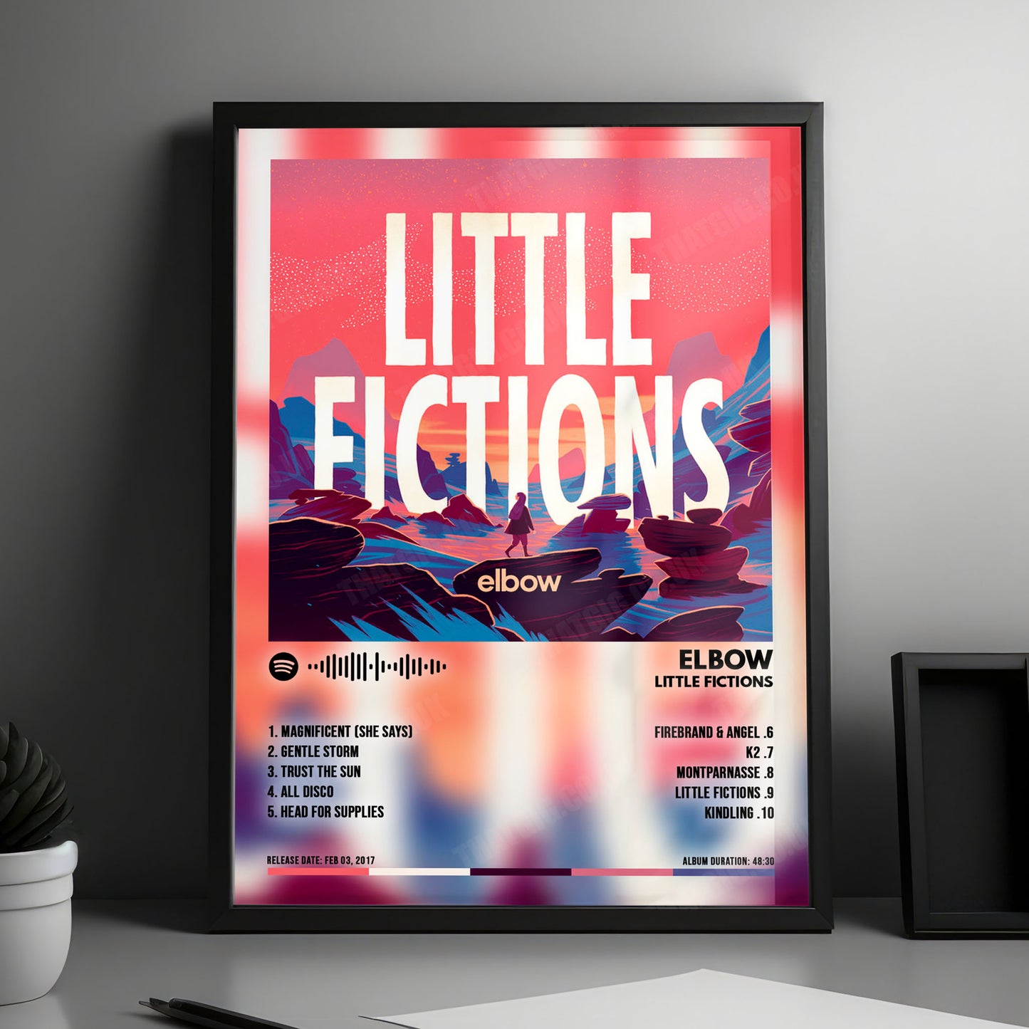 Elbow "Little Fictions" Album Cover Poster - with Complete Tracklist