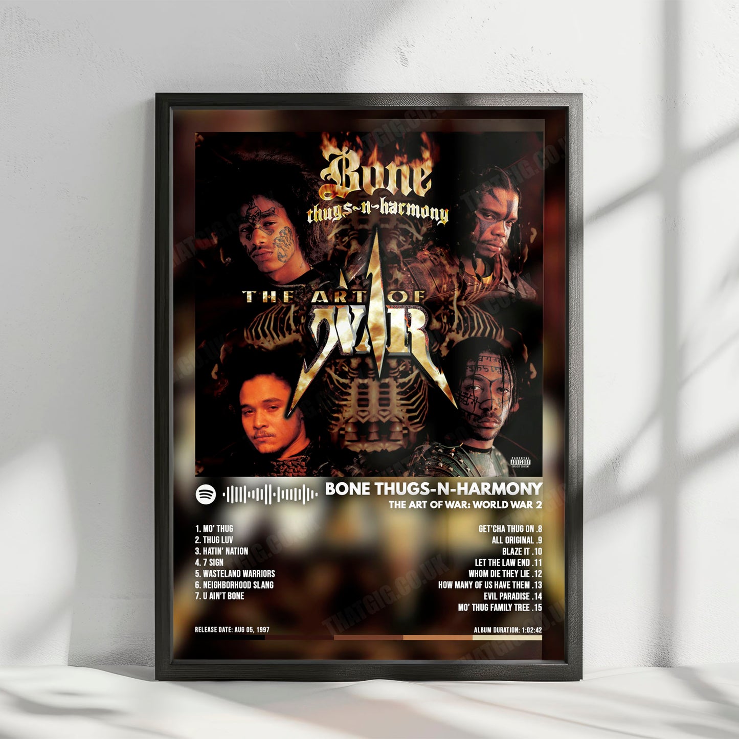 Bone Thugs-N-Harmony "The Art of War World War 2" Album Cover Poster - with Complete Tracklist