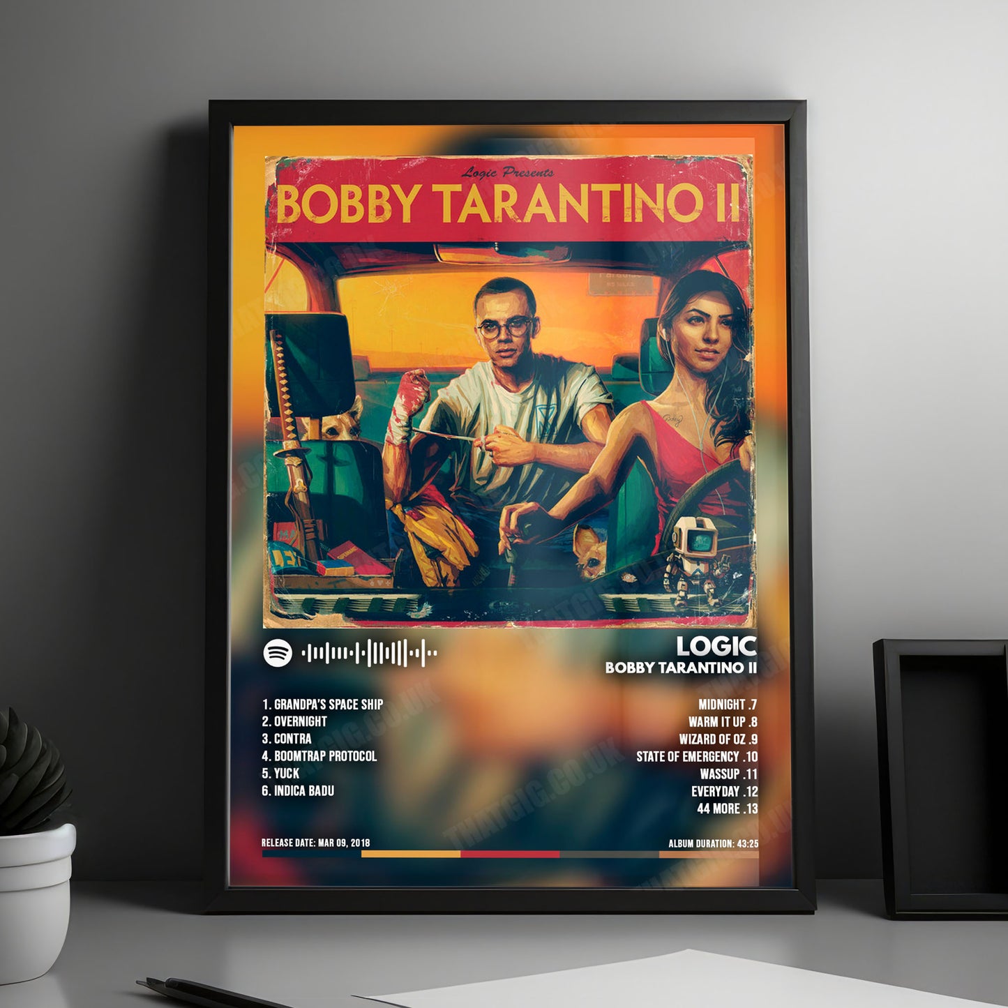Logic "Bobby Tarantino II" Album Cover Poster - with Complete Tracklist