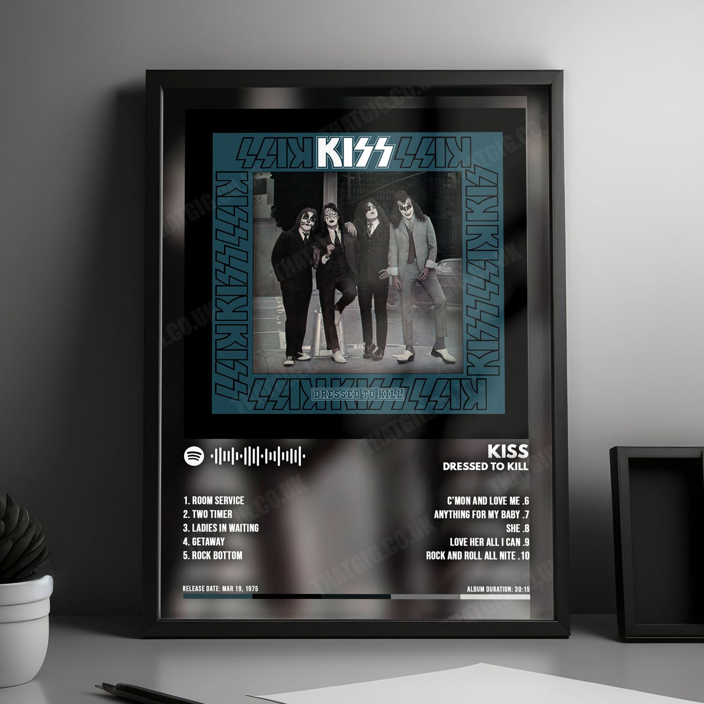 KISS "Dressed To Kill" Album Cover Poster - with Complete Tracklist