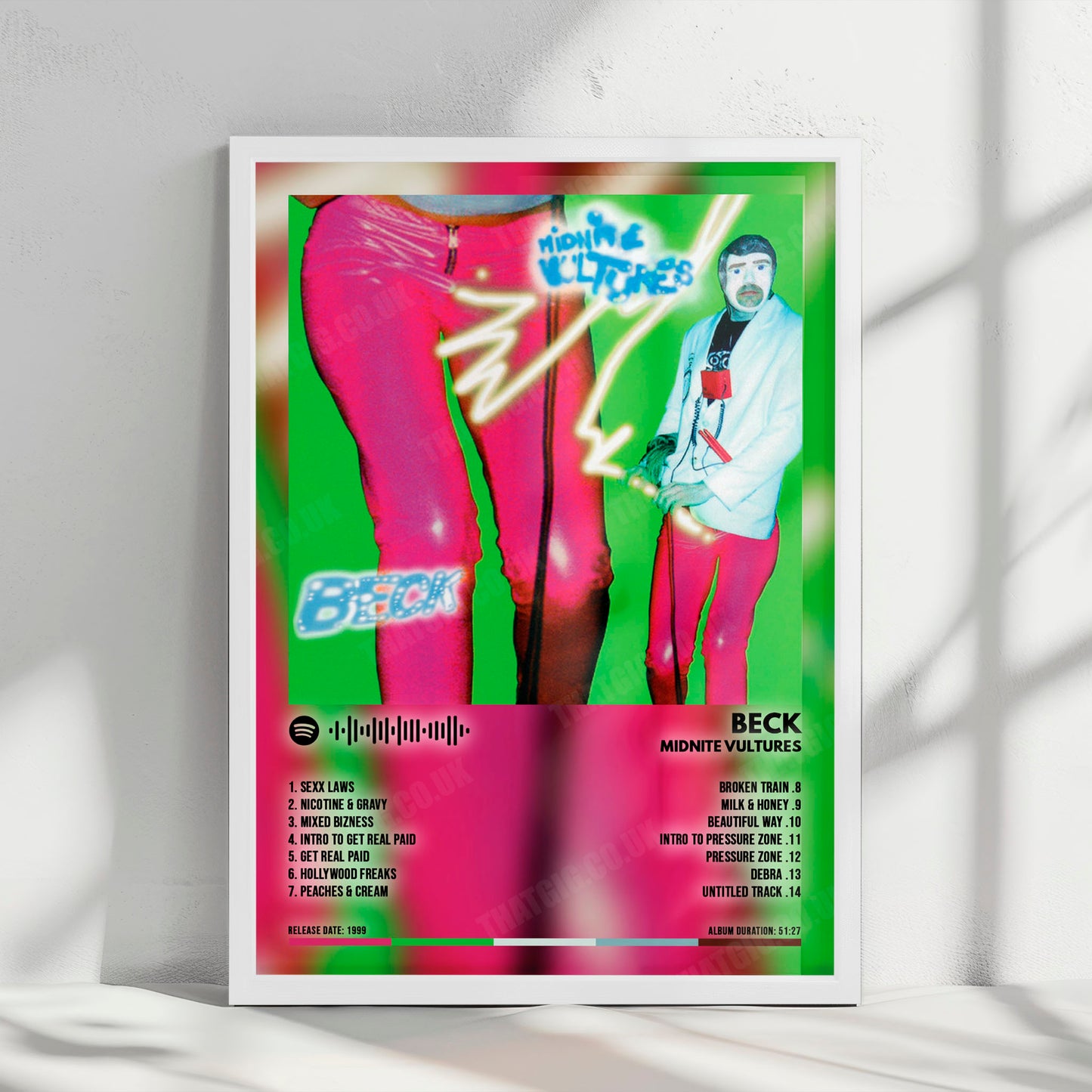 Beck "Midnite Vultures" Album Cover Poster - with Complete Tracklist