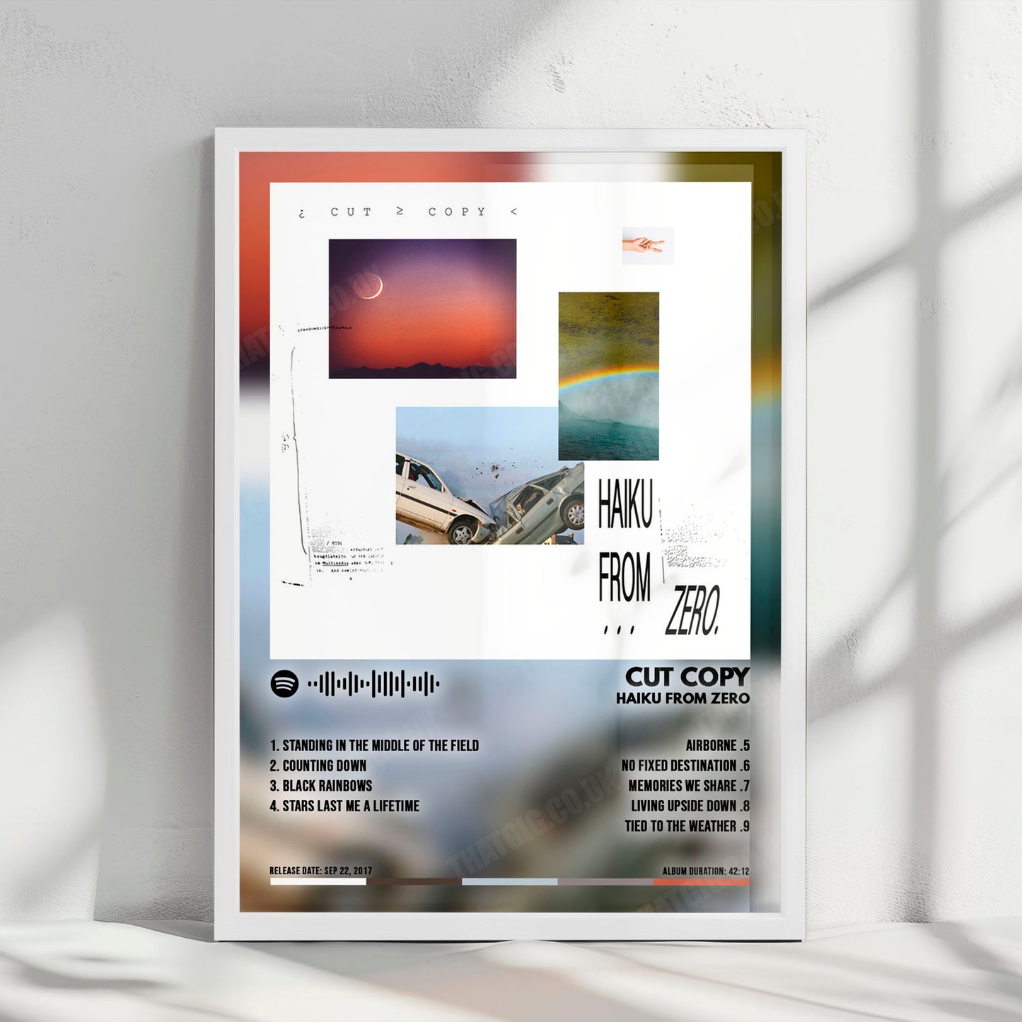 Cut Copy "Haiku From Zero" Album Cover Poster - with Complete Tracklist