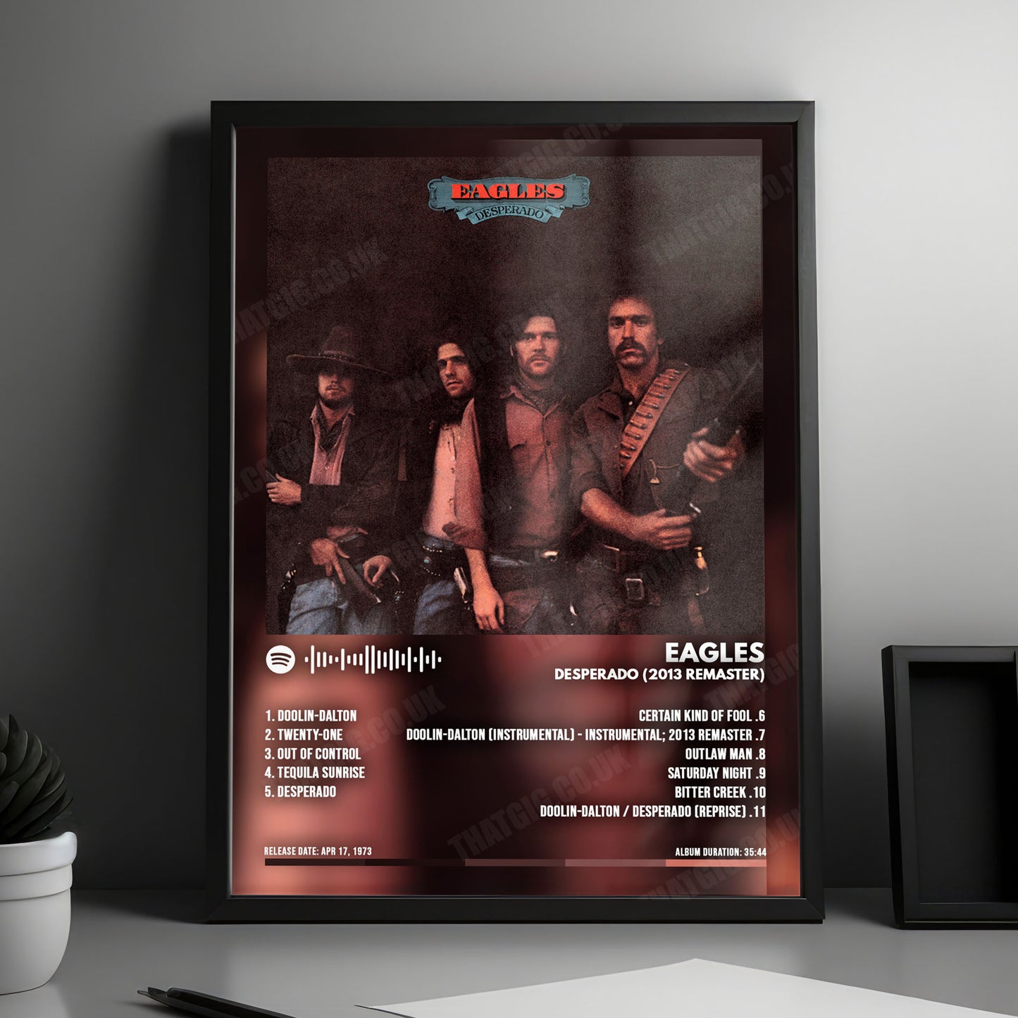 Eagles "Desperado (2013 Remaster)" Album Cover Poster - with Complete Tracklist