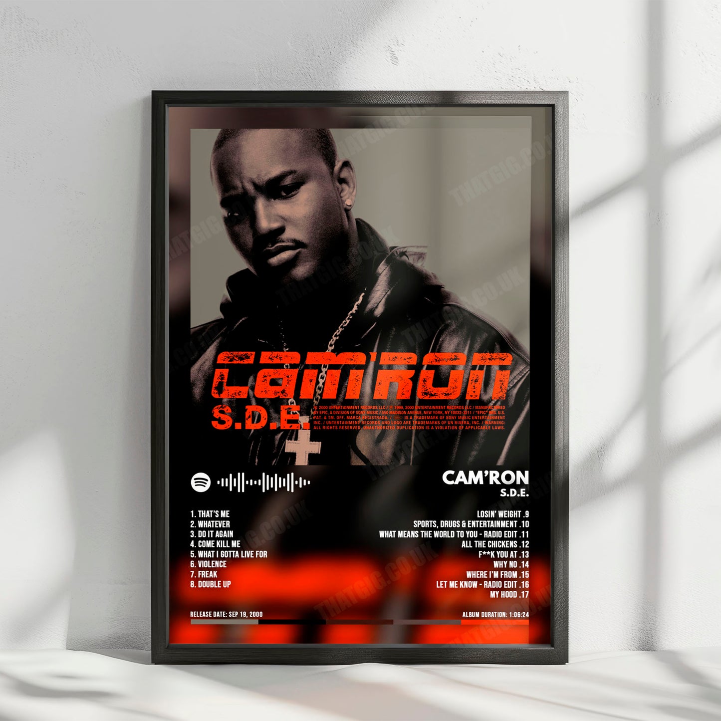 Camron "S.D.E." Album Cover Poster - with Complete Tracklist