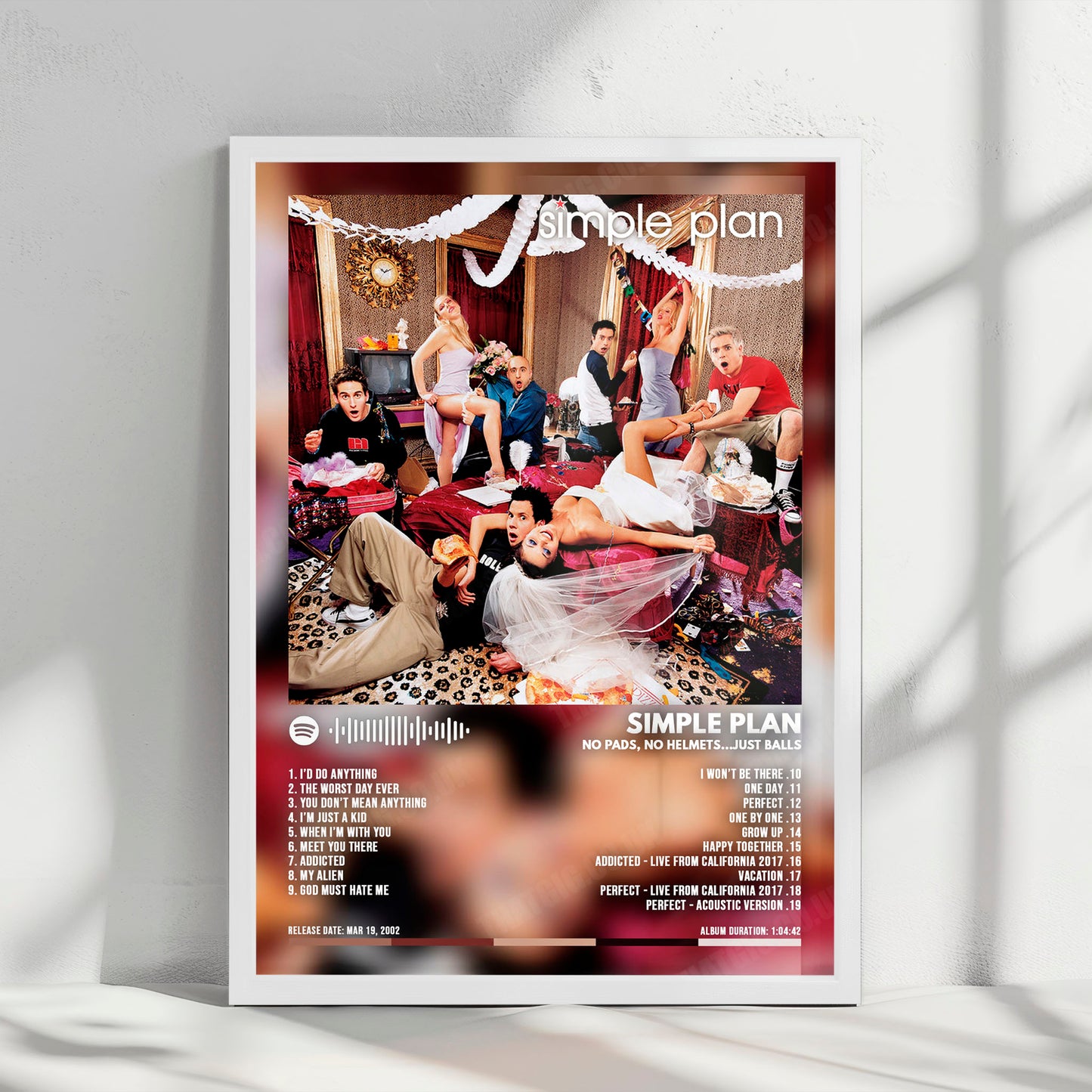Simple Plan "No Pads, No Helmets...Just Balls" Album Cover Poster - with Complete Tracklist