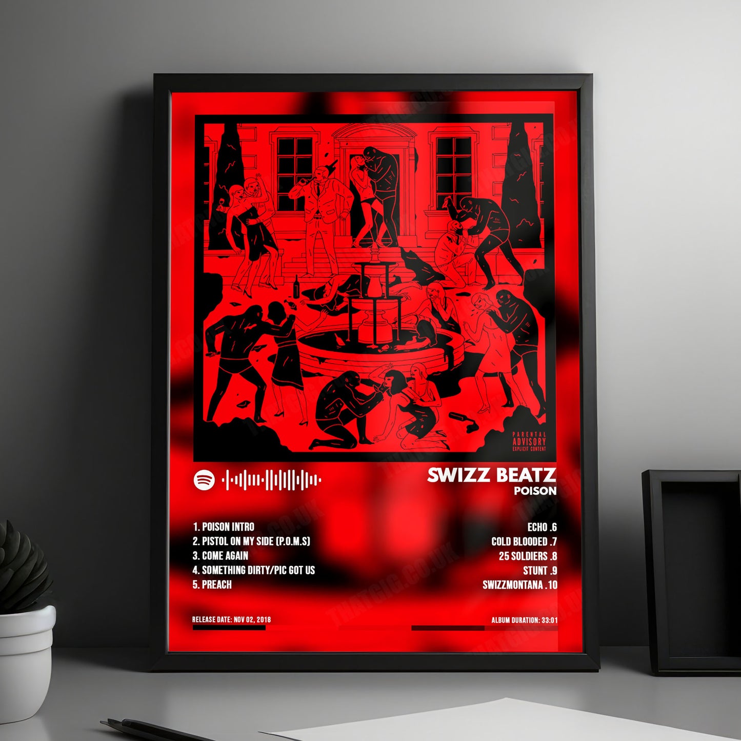 Swizz Beatz "Poison" Album Cover Poster - with Complete Tracklist