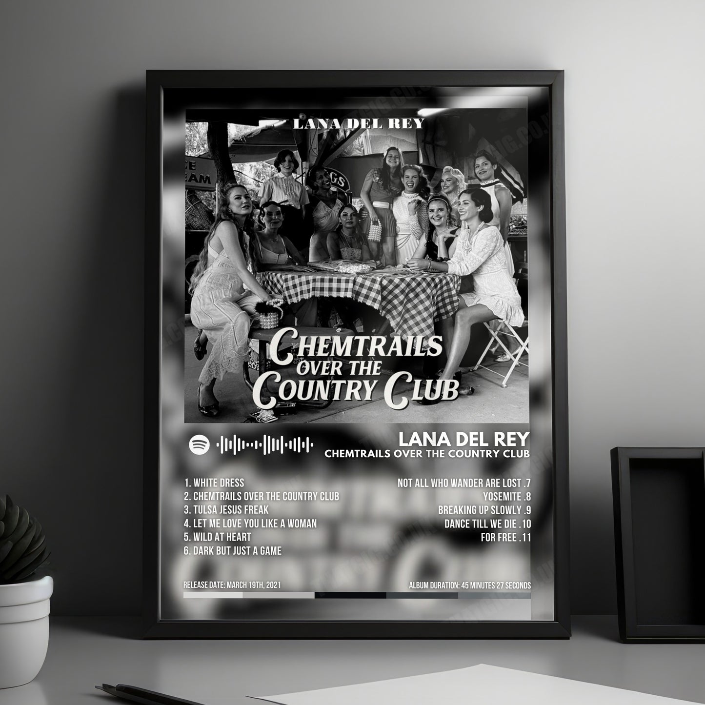 Lana Del Rey "Chemtrails Over The Country Club" Album Cover Poster - with Complete Tracklist