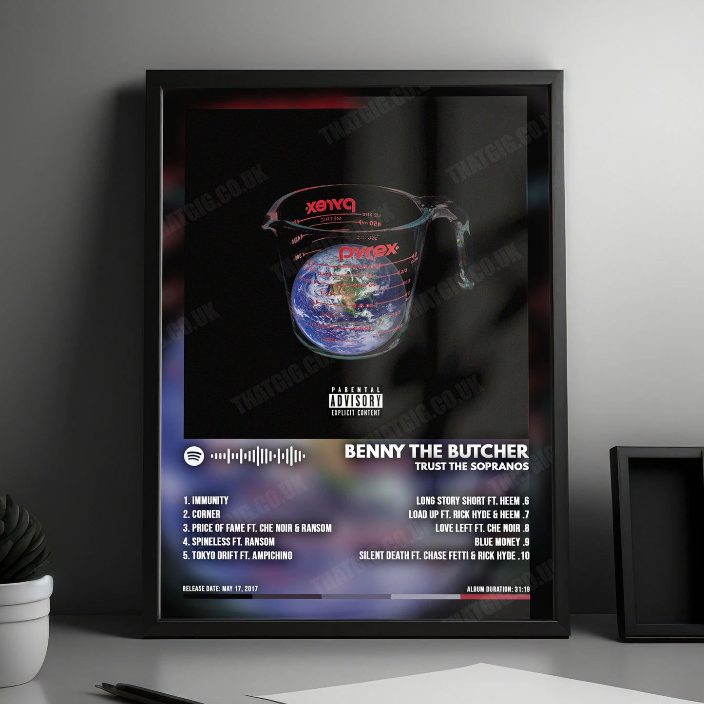 Benny The Butcher "Butcher Trust The Sopranos" Album Cover Poster - with Complete Tracklist