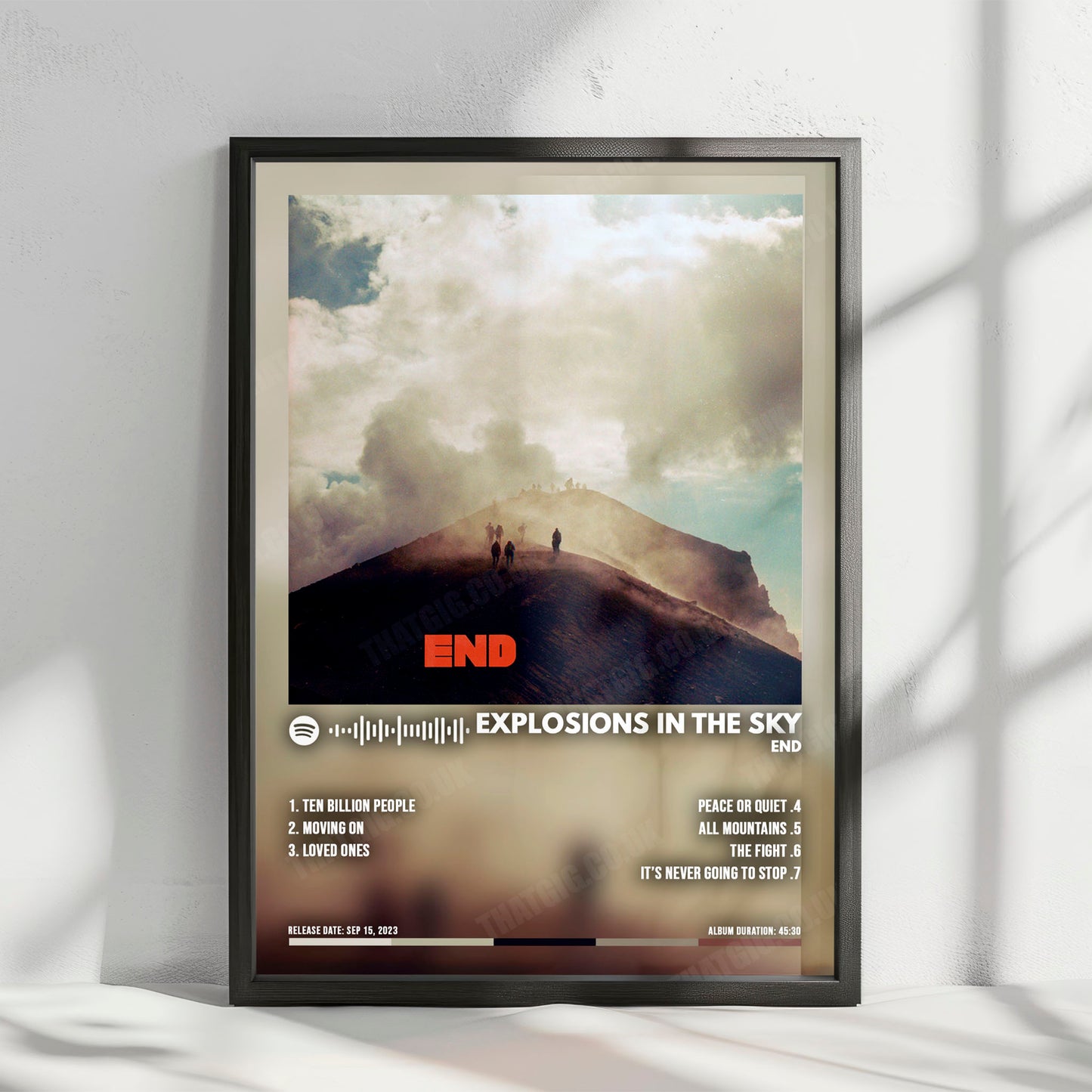 Explosions in the Sky "End" Album Cover Poster - with Complete Tracklist