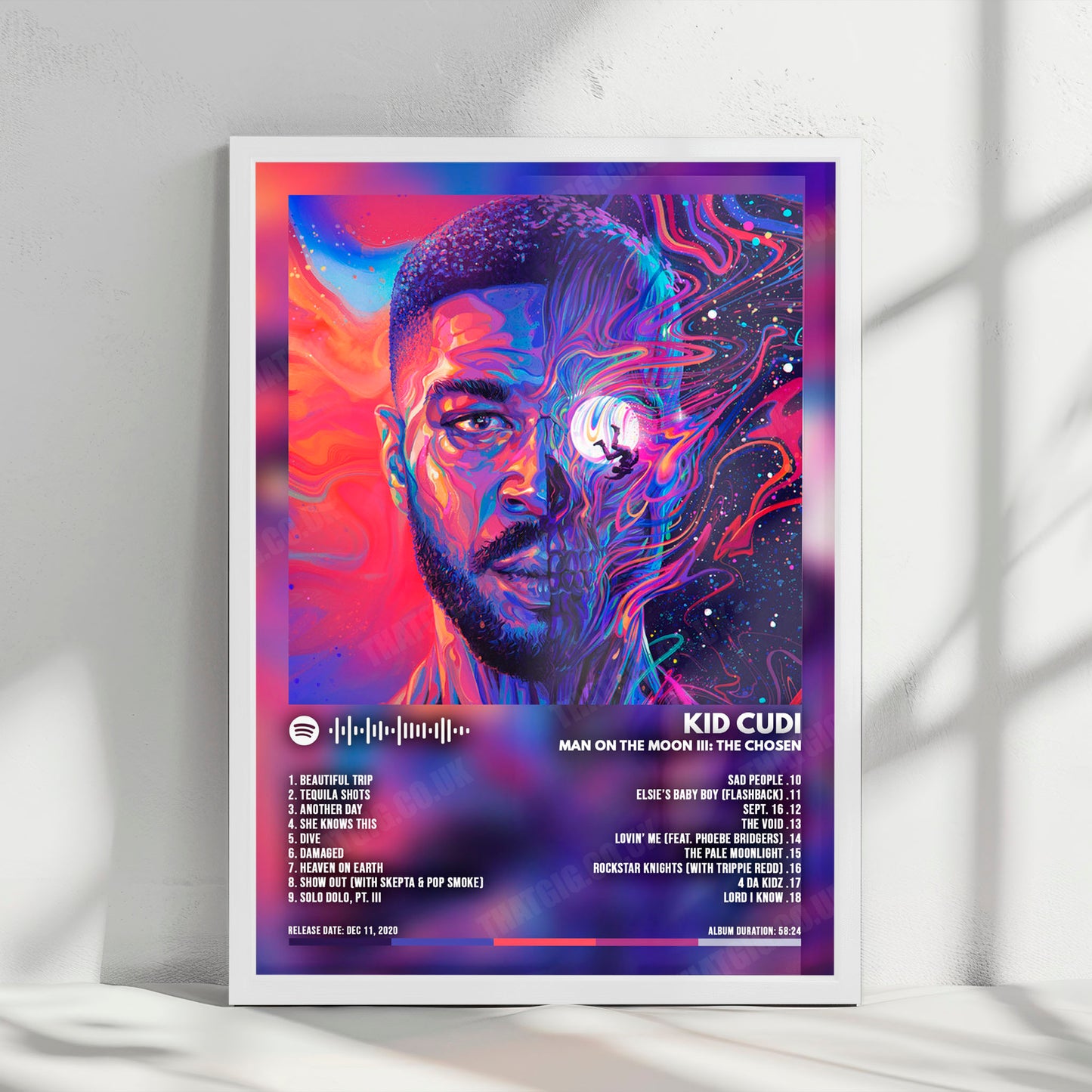 Kid Cudi "Man On The Moon III" Album Cover Poster - with Complete Tracklist