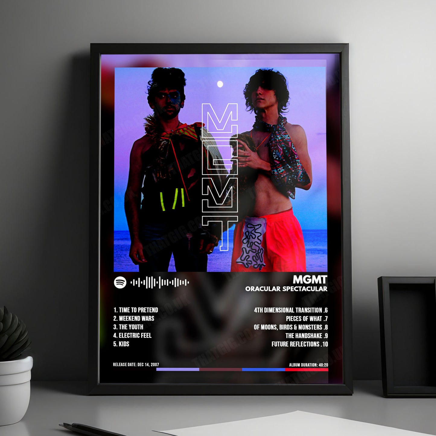 MGMT "Oracular Spectacular" Album Cover Poster - with Complete Tracklist