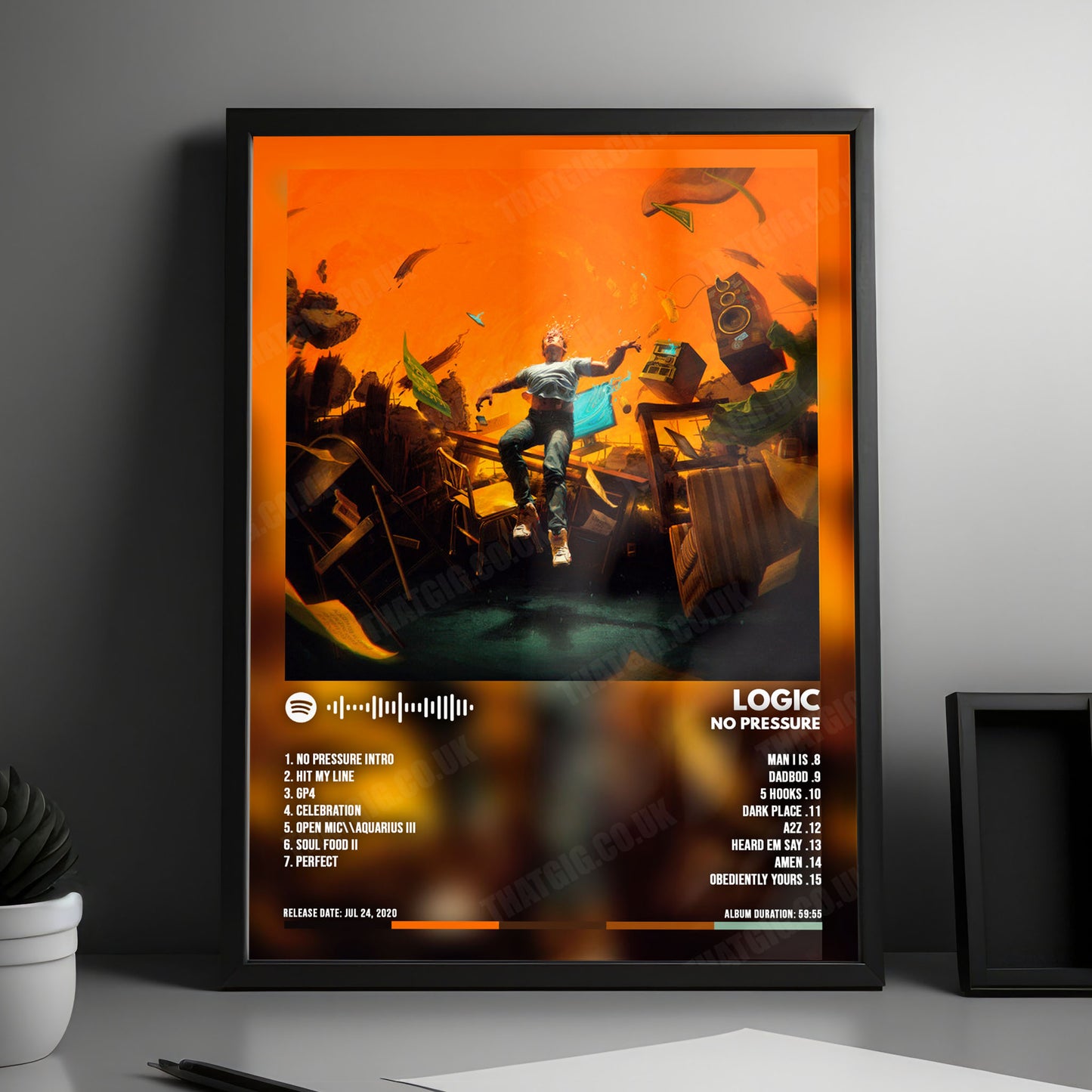 Logic "No Pressure" Album Cover Poster - with Complete Tracklist