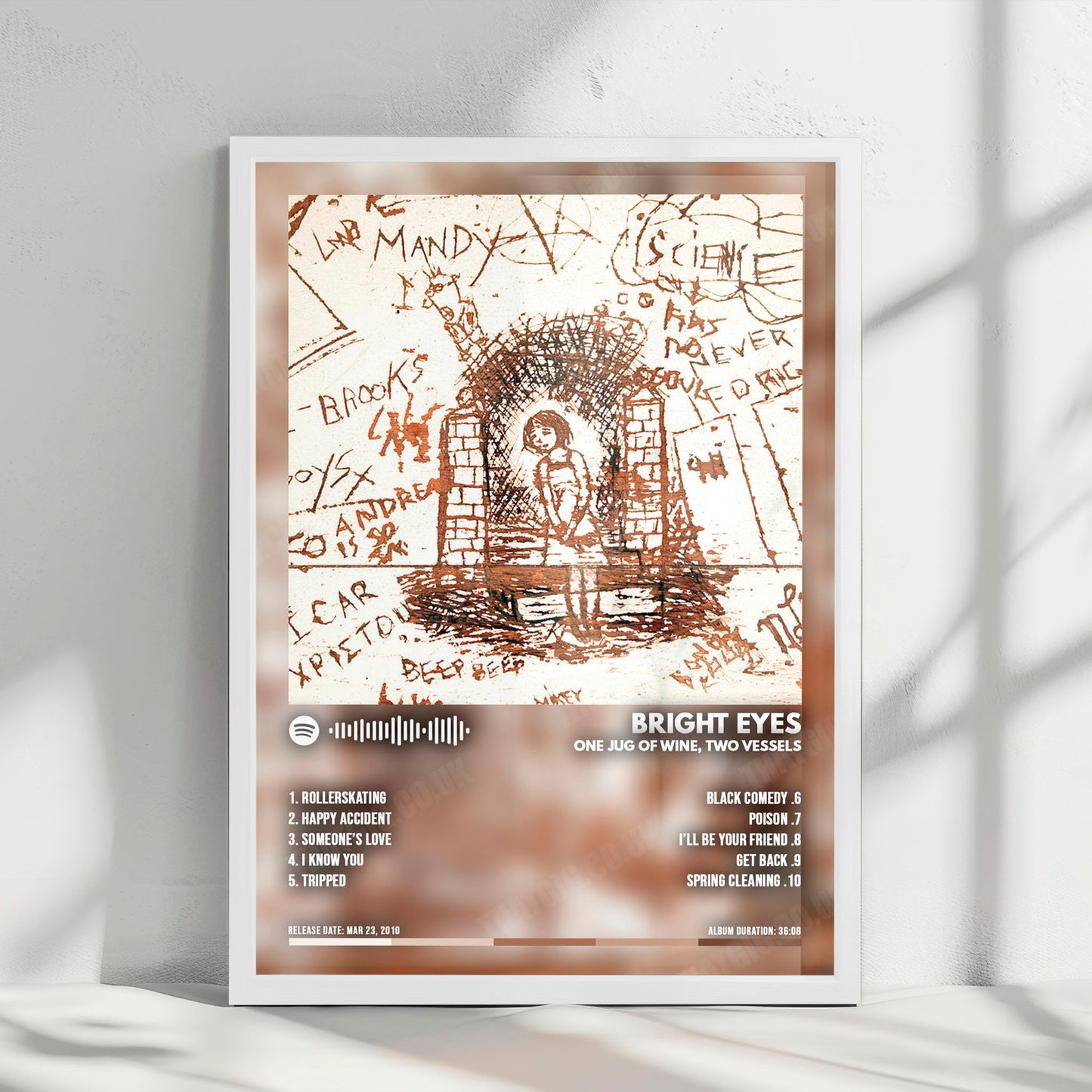 Bright Eyes "One Jug Of Wine, Two Vessels" Album Cover Poster - with Complete Tracklist