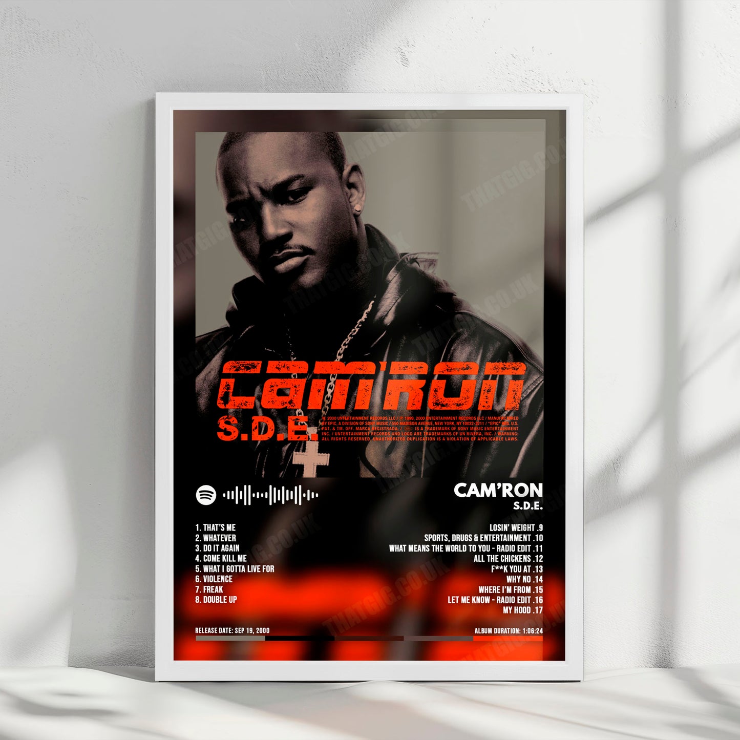 Camron "S.D.E" Album Cover Poster - with Complete Tracklist