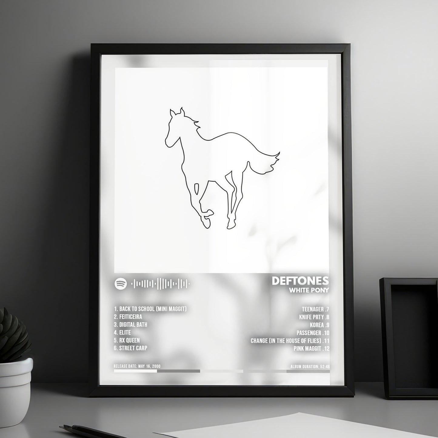 Deftones "White Pony " Album Cover Poster - with Complete Tracklist