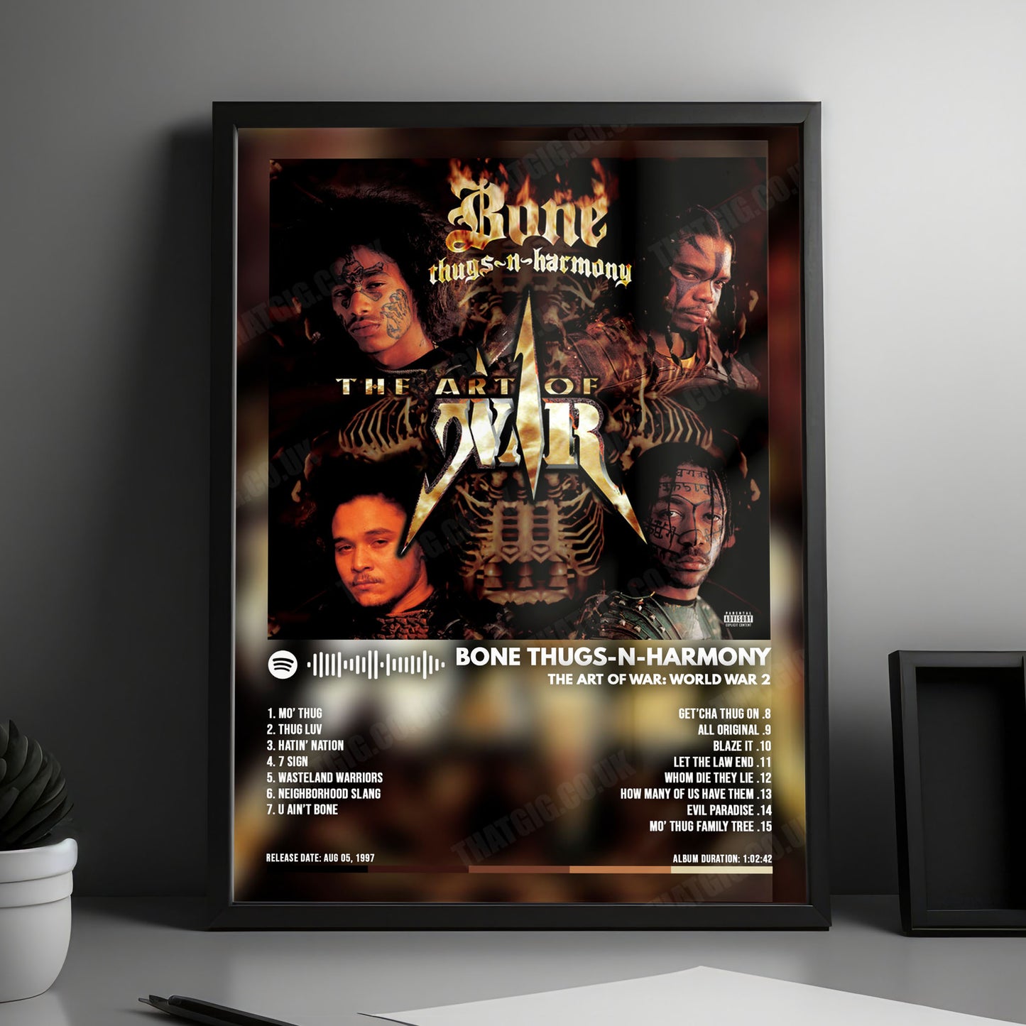 Bone Thugs-N-Harmony "The Art of War World War 2" Album Cover Poster - with Complete Tracklist