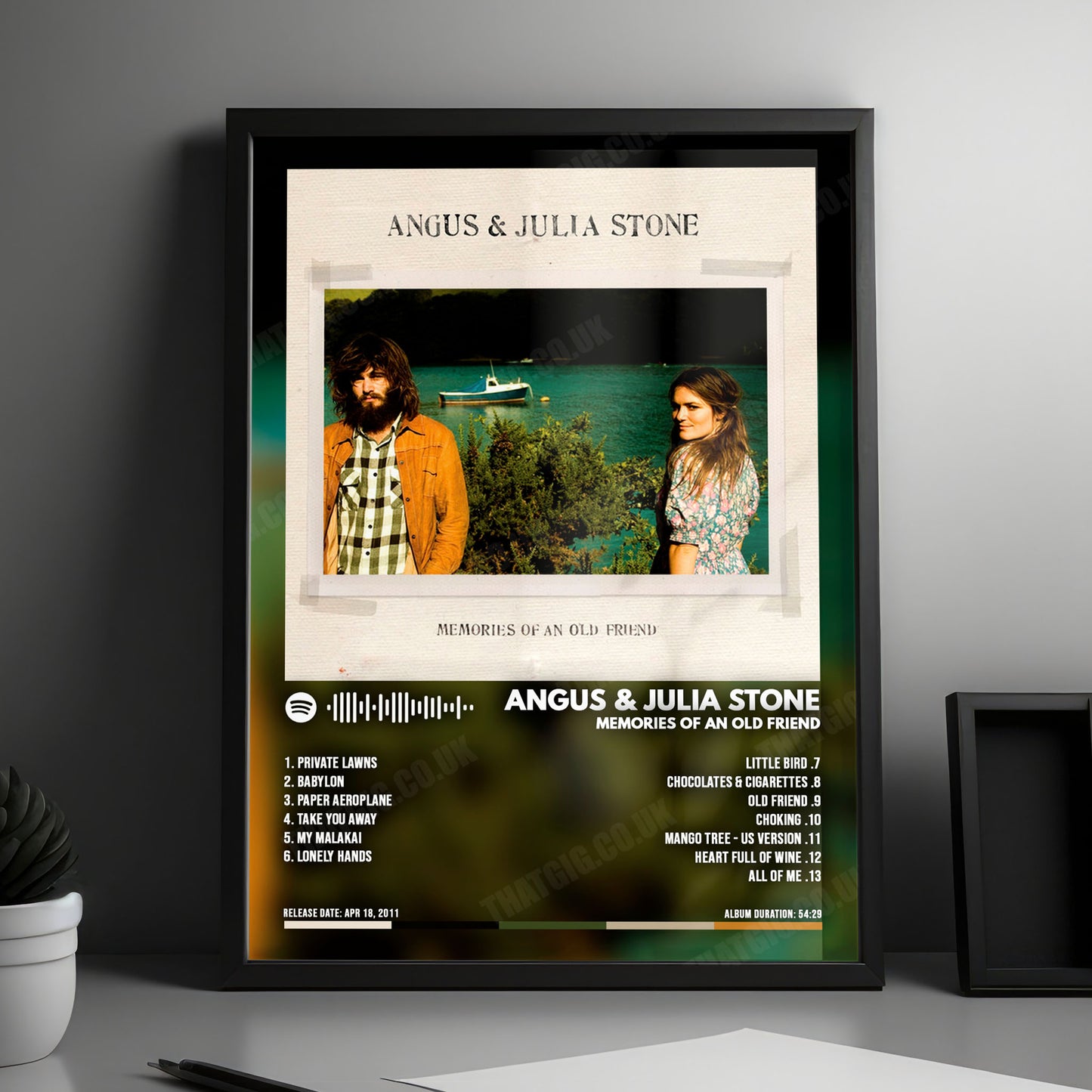 Angus & Julia Stone "Memories of an Old Friend" Album Cover Poster - with Complete Tracklist