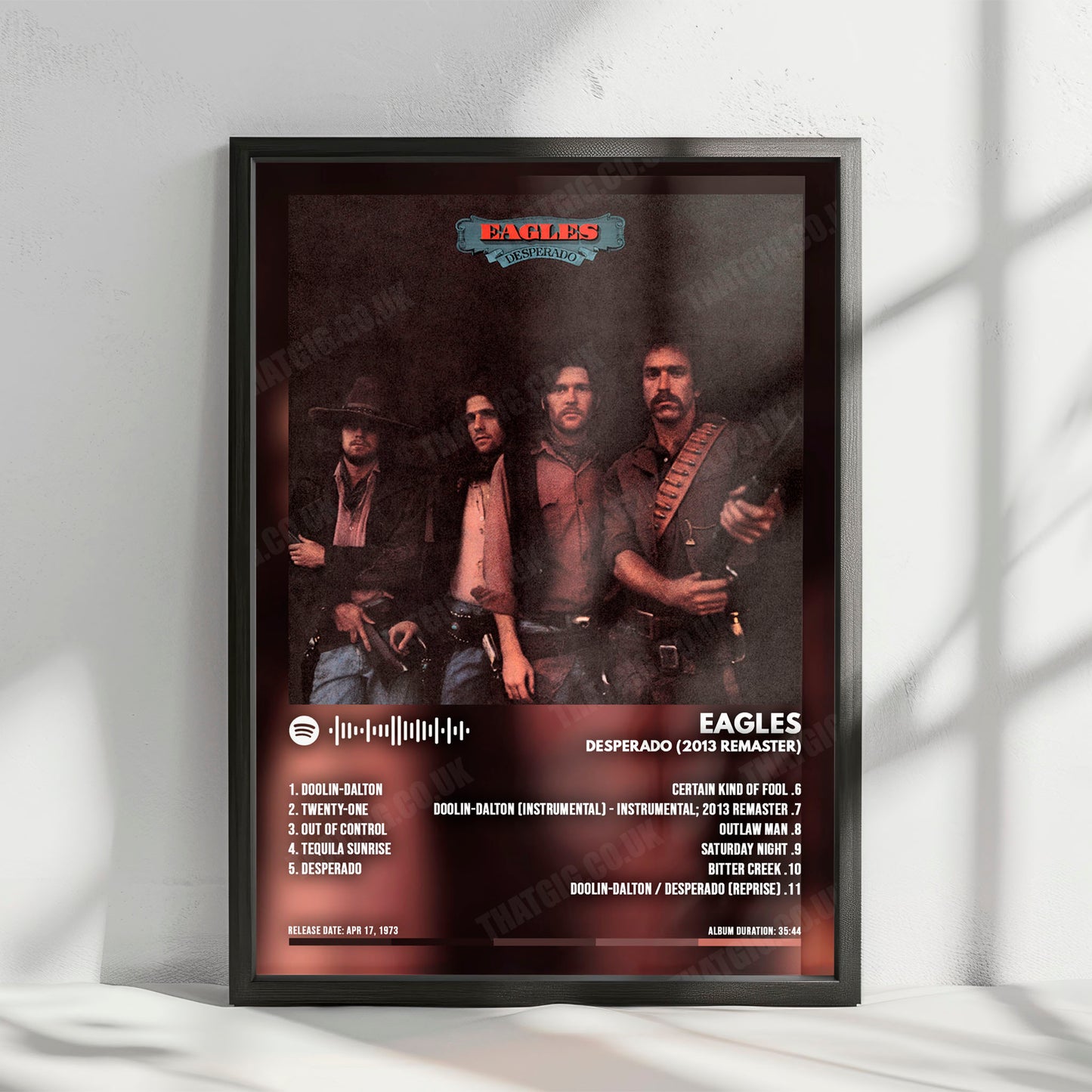 Eagles "Desperado (2013 Remaster)" Album Cover Poster - with Complete Tracklist