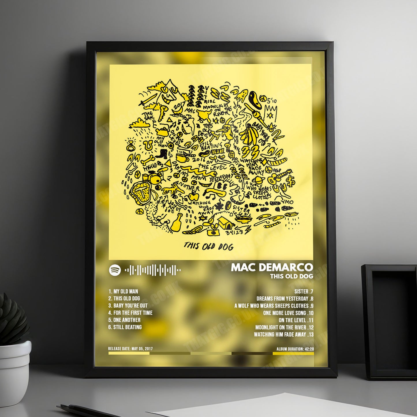 Mac DeMarco "This Old Dog" Album Cover Poster - with Complete Tracklist