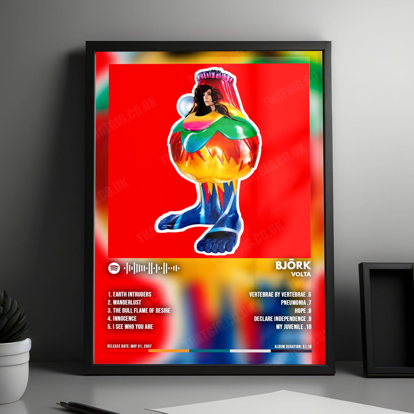 Björk "Volta" Album Cover Poster - with Complete Tracklist