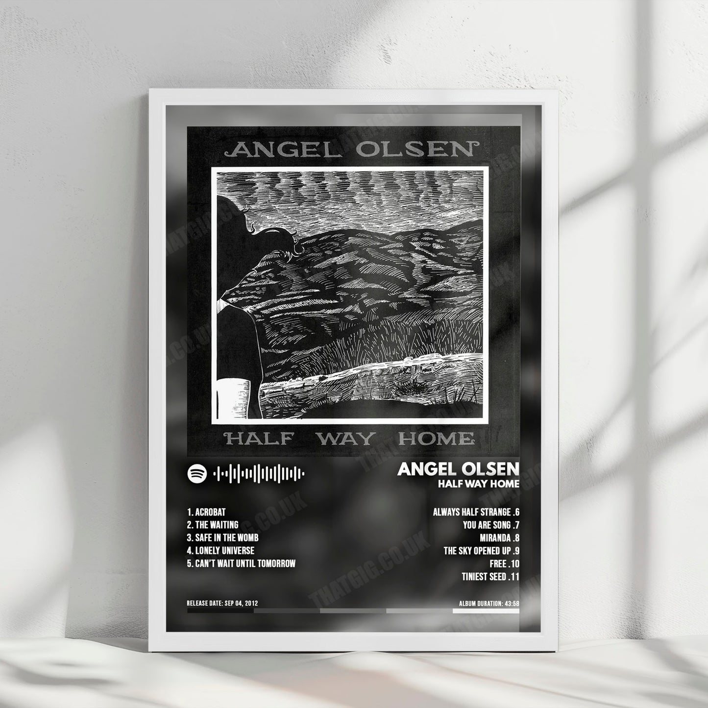 Angel Olsen "Half Way Home" Album Cover Poster - with Complete Tracklist