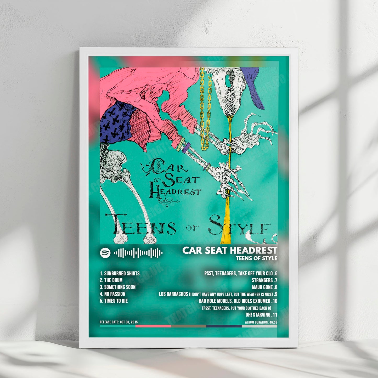 Car Seat Headrest "Headrest Teens of Style" Album Cover Poster - with Complete Tracklist