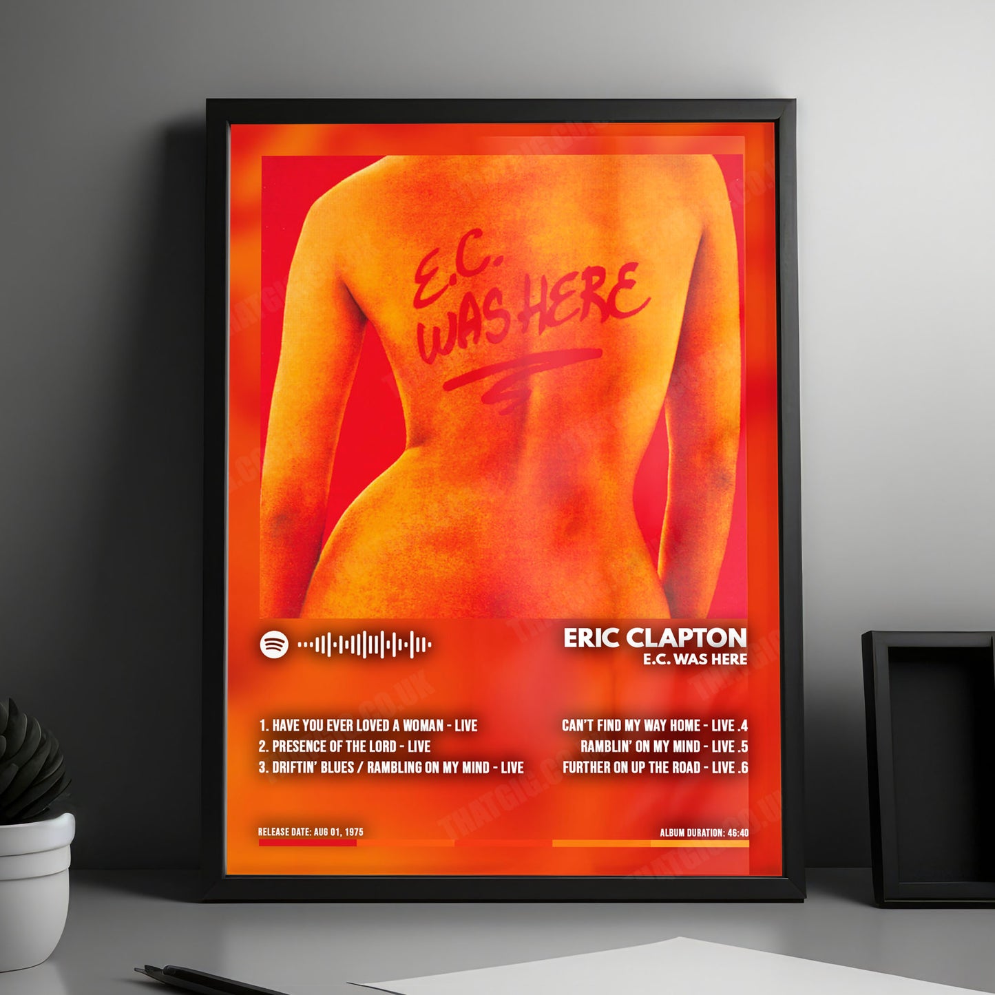 Eric Clapton "E.C. Was Here" Album Cover Poster - with Complete Tracklist